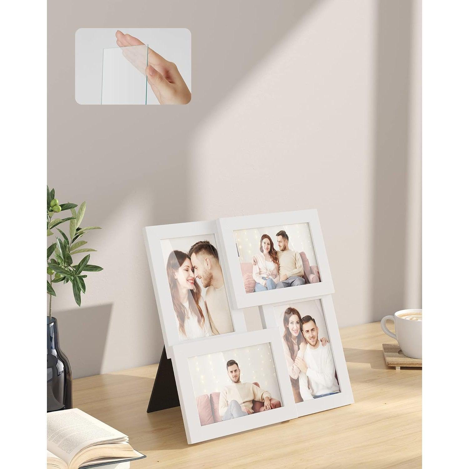 Okviri za slike kolaž za 4 fotografije, zidni ili stolni, bijeli | SONGMICS-vitahome.hr
