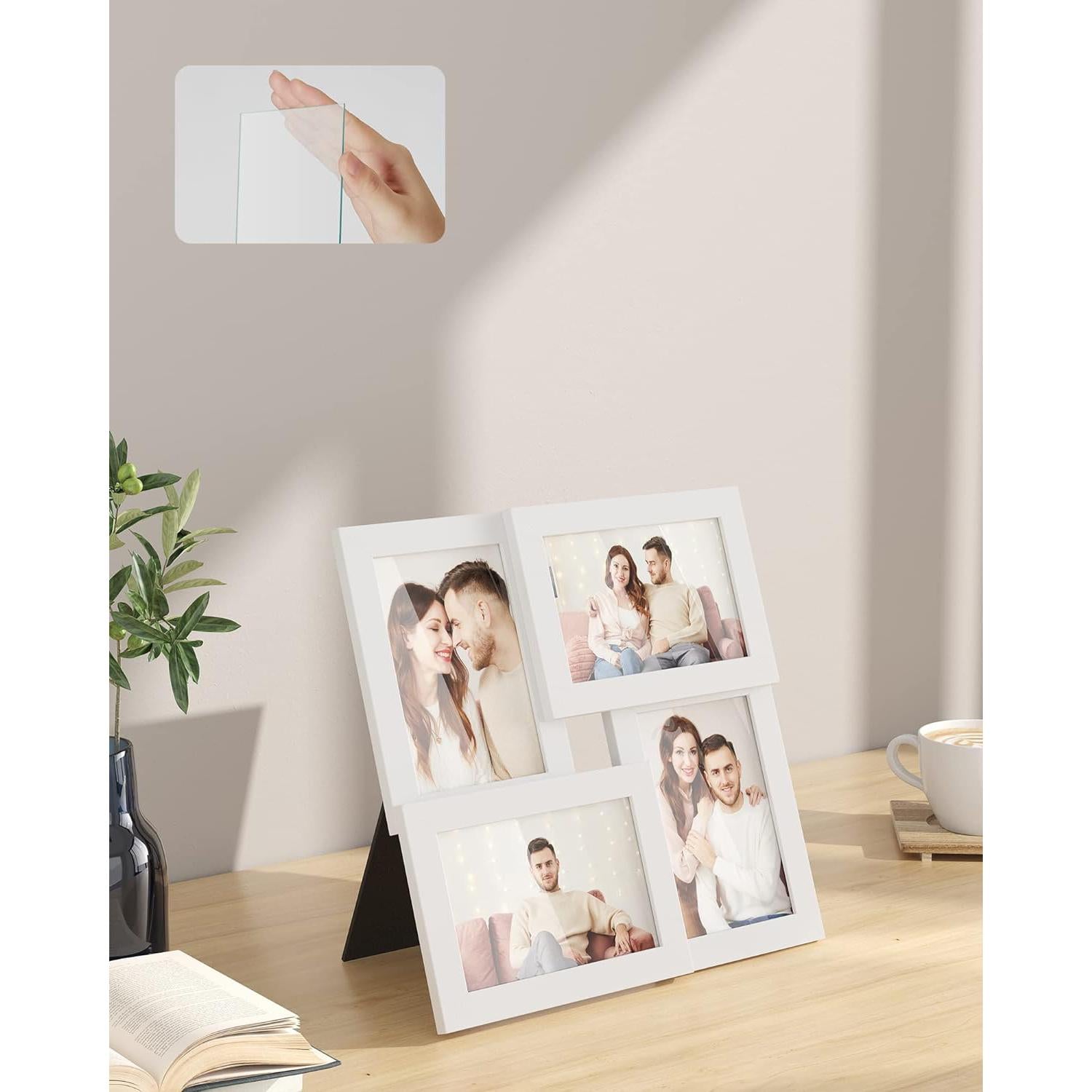 Okviri za slike kolaž za 4 fotografije, zidni ili stolni, bijeli | SONGMICS-vitahome.hr