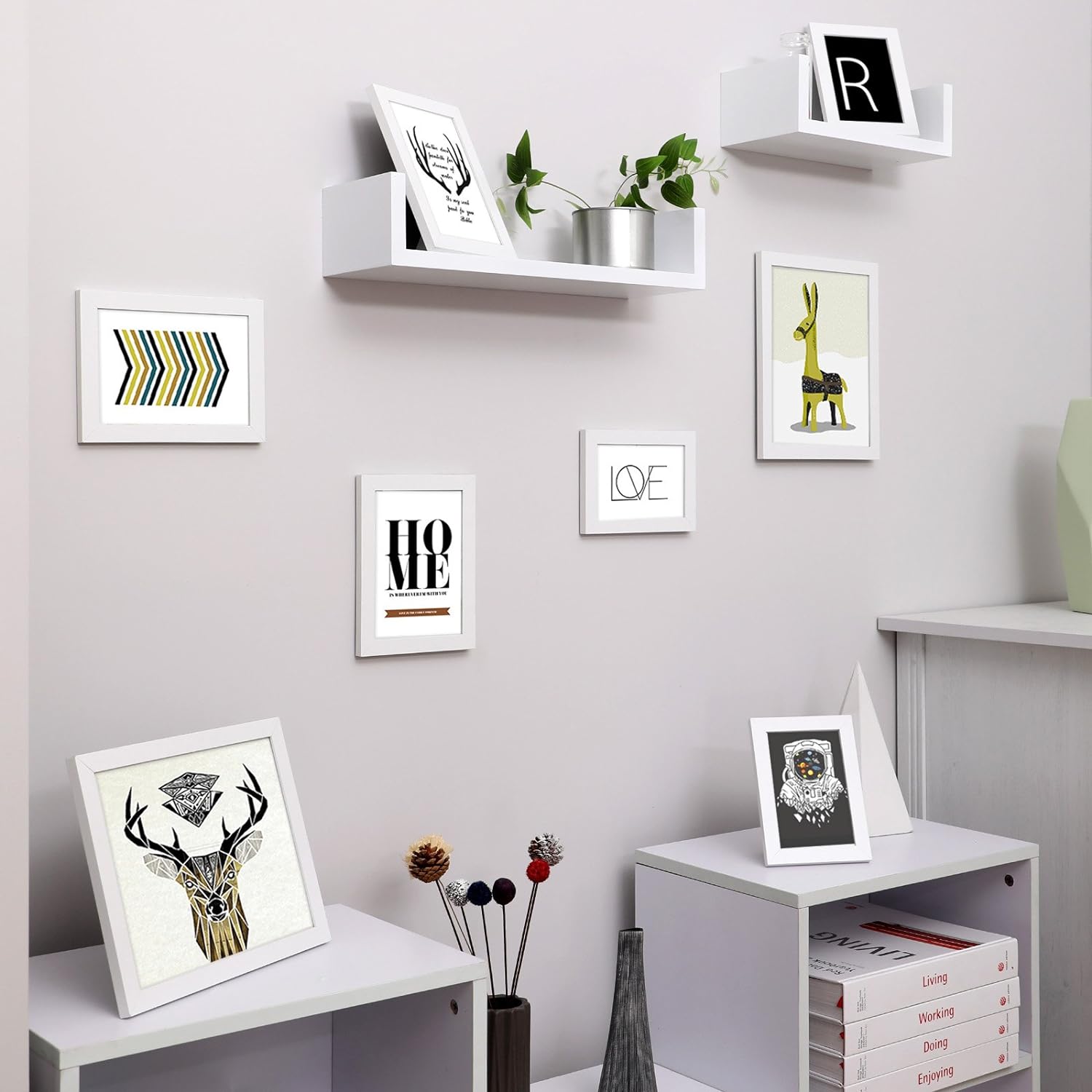 Okviri za slike kolaža, set od 10 okvira za slike, bijeli | SONGMICS-vitahome.hr