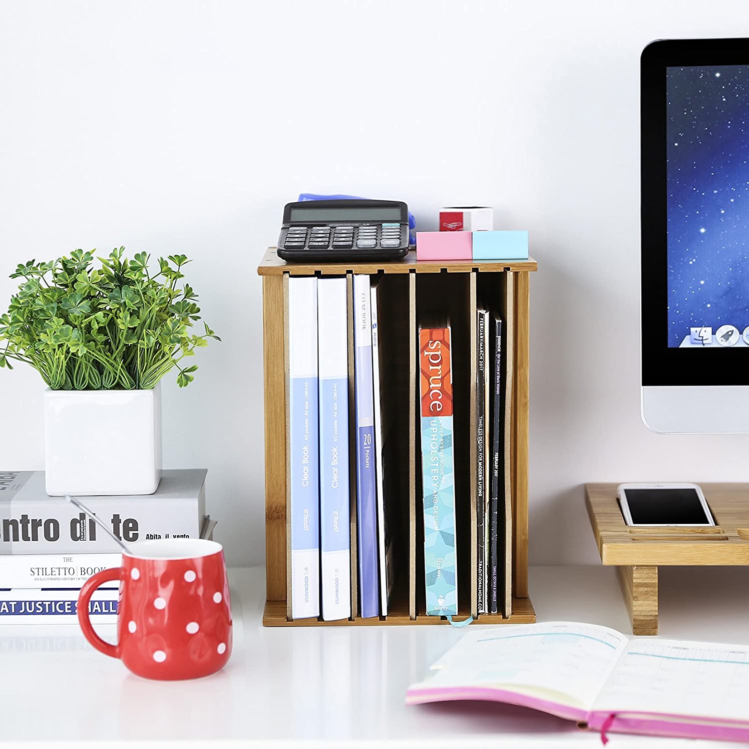 Organizator datoteka od bambusa razvrstavač papira s 5 podesivih polica | SONGMICS-vitahome.hr