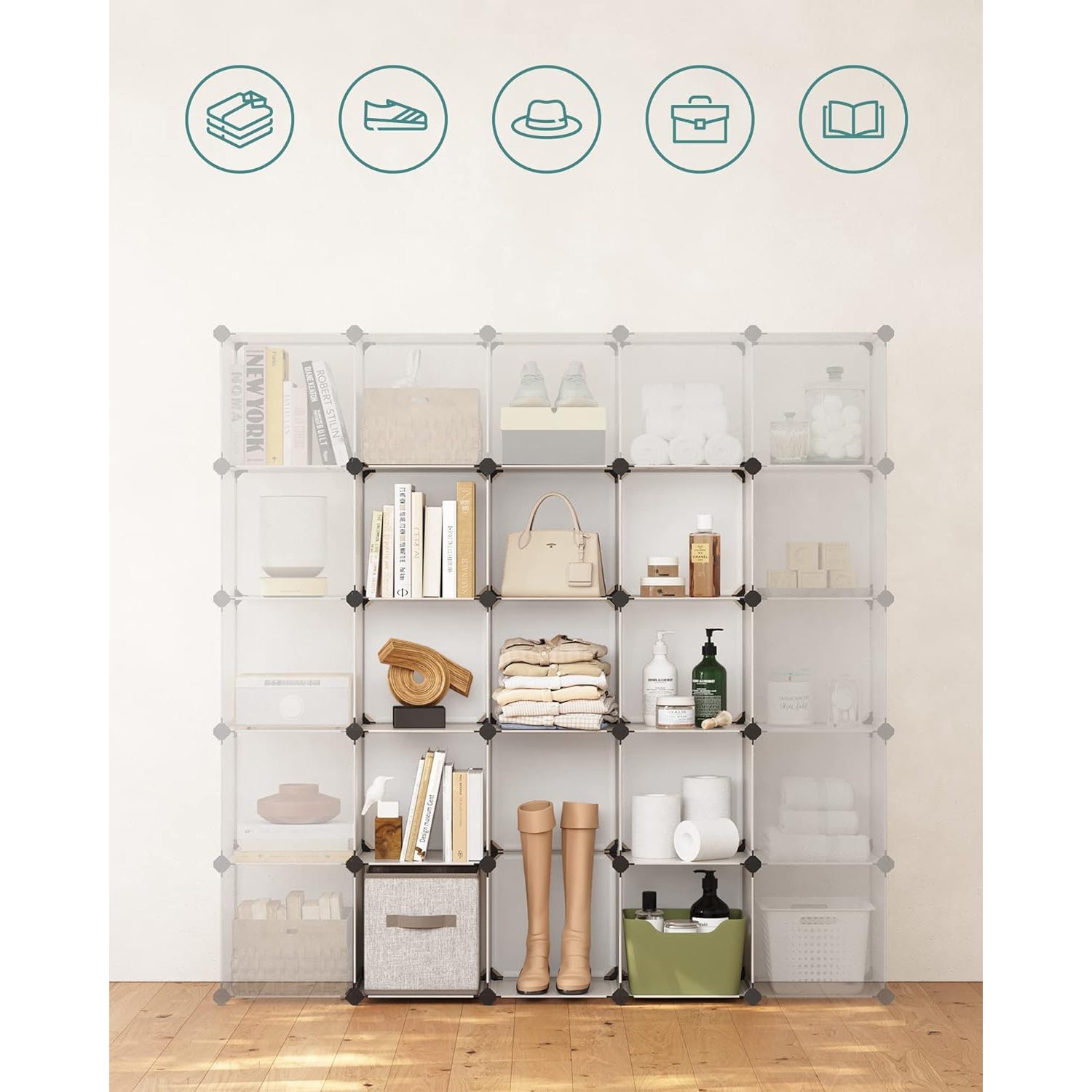 Organizator pohrane od 16 kocki koje se mogu sloziti, bijeli | SONGMICS-vitahome.hr