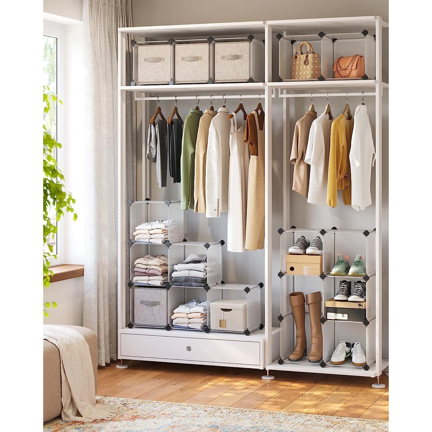 Organizator pohrane od 16 kocki koje se mogu sloziti, bijeli | SONGMICS-vitahome.hr