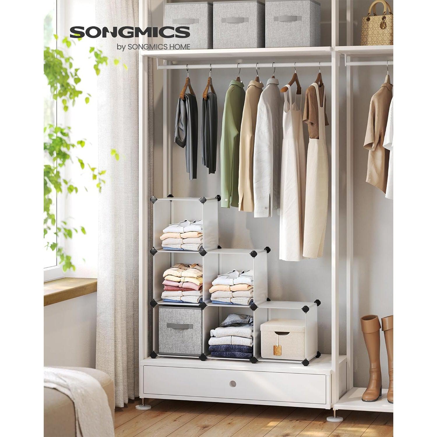 Organizator sa 6 kockastih polica za odlaganje, 93x31x93 cm, bijeli | SONGMICS-vitahome.hr