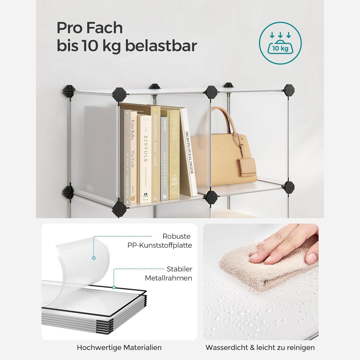 Organizator sa 6 kockastih polica za odlaganje, 93x31x93 cm, bijeli | SONGMICS-vitahome.hr