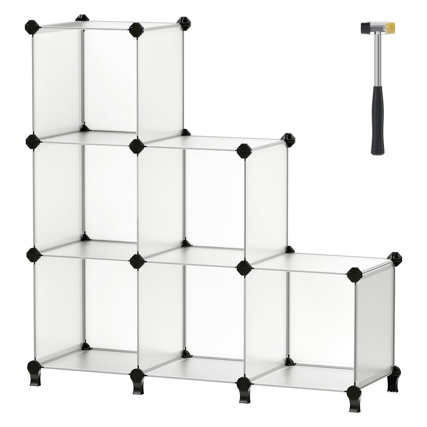 Organizator sa 6 kockastih polica za odlaganje, 93x31x93 cm, bijeli | SONGMICS-vitahome.hr