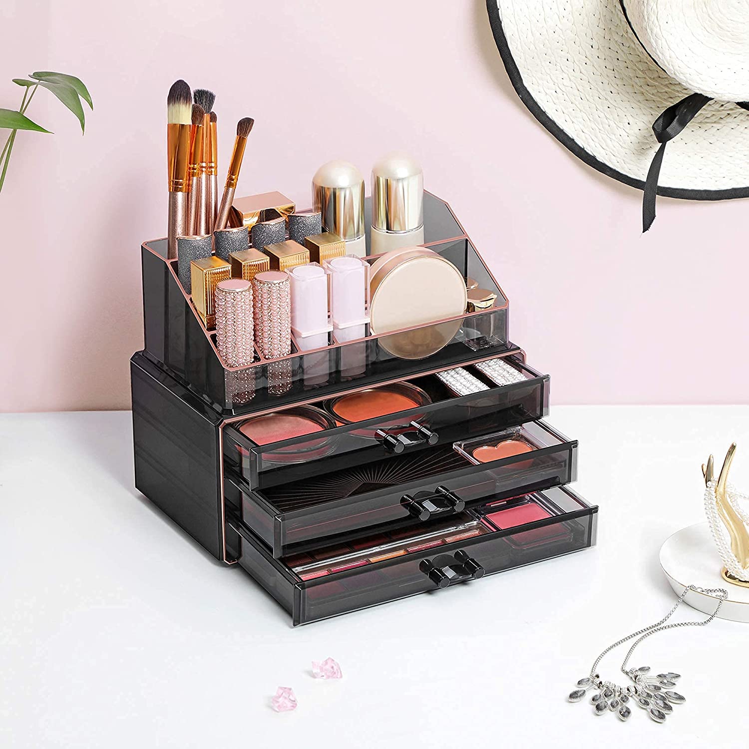 organizator šminke, organizator kozmetike s 3 ladice i 15 pretinaca | SONGMICS-vitahome.hr