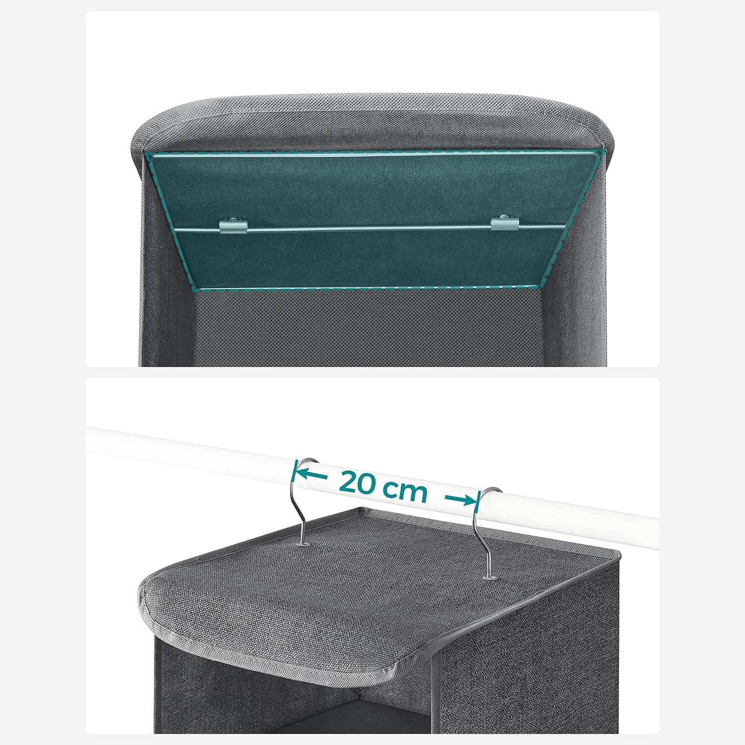 Organizator za odjeću u ormaru 30 x 90 x 30 cm, sivi | SONGMICS-vitahome.hr