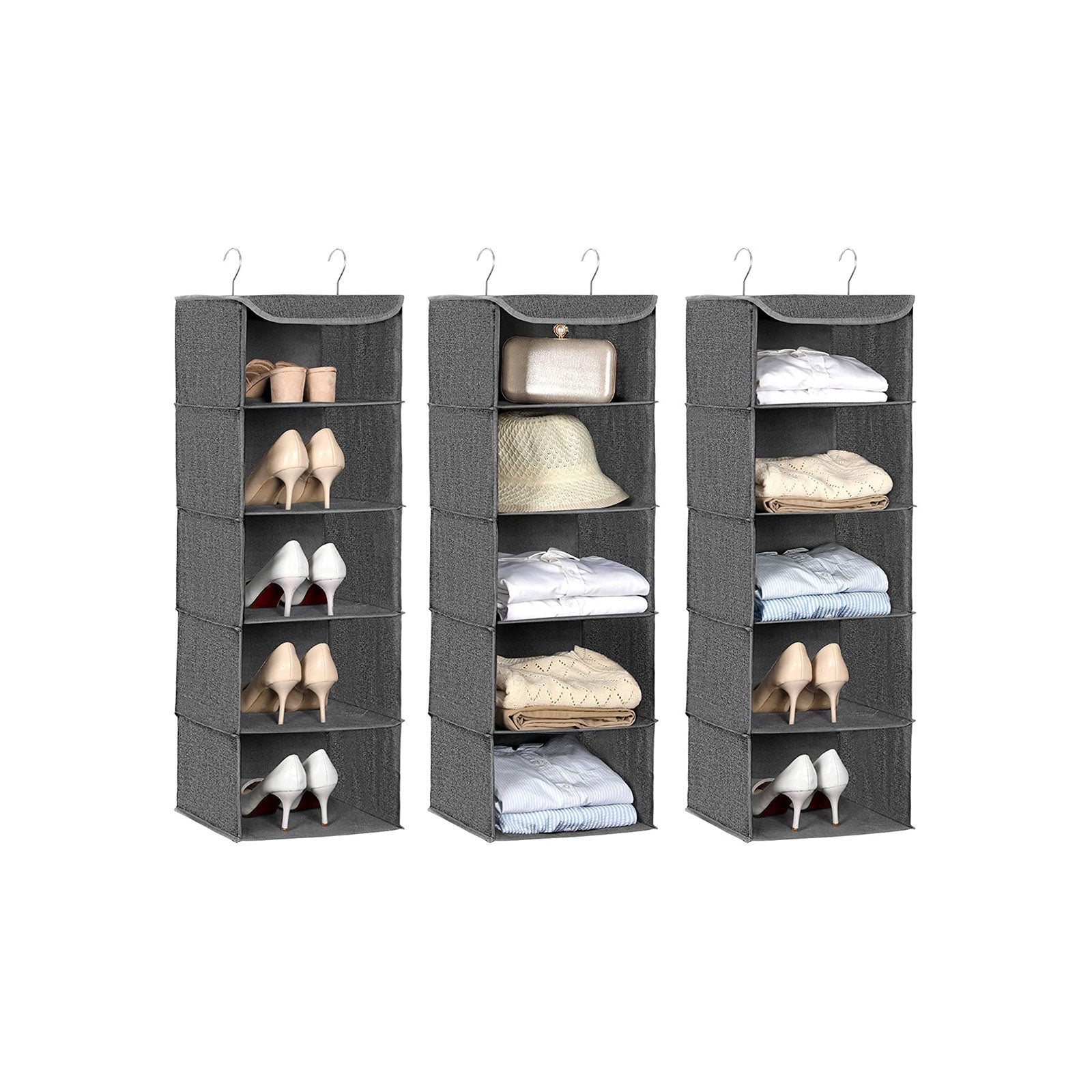Organizator za odjeću u ormaru 30 x 90 x 30 cm, sivi | SONGMICS-vitahome.hr