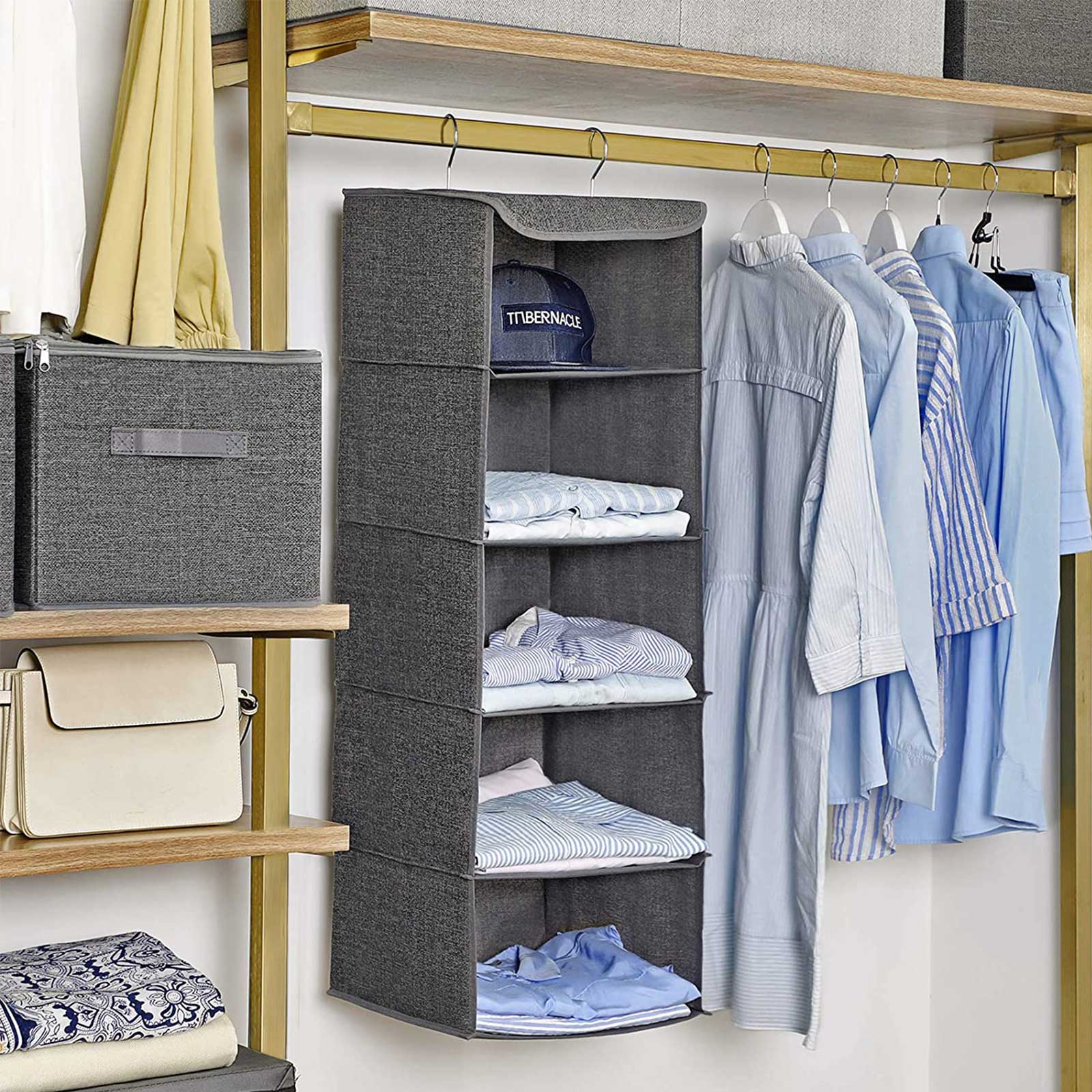 Organizator za odjeću u ormaru 30 x 90 x 30 cm, sivi | SONGMICS-vitahome.hr