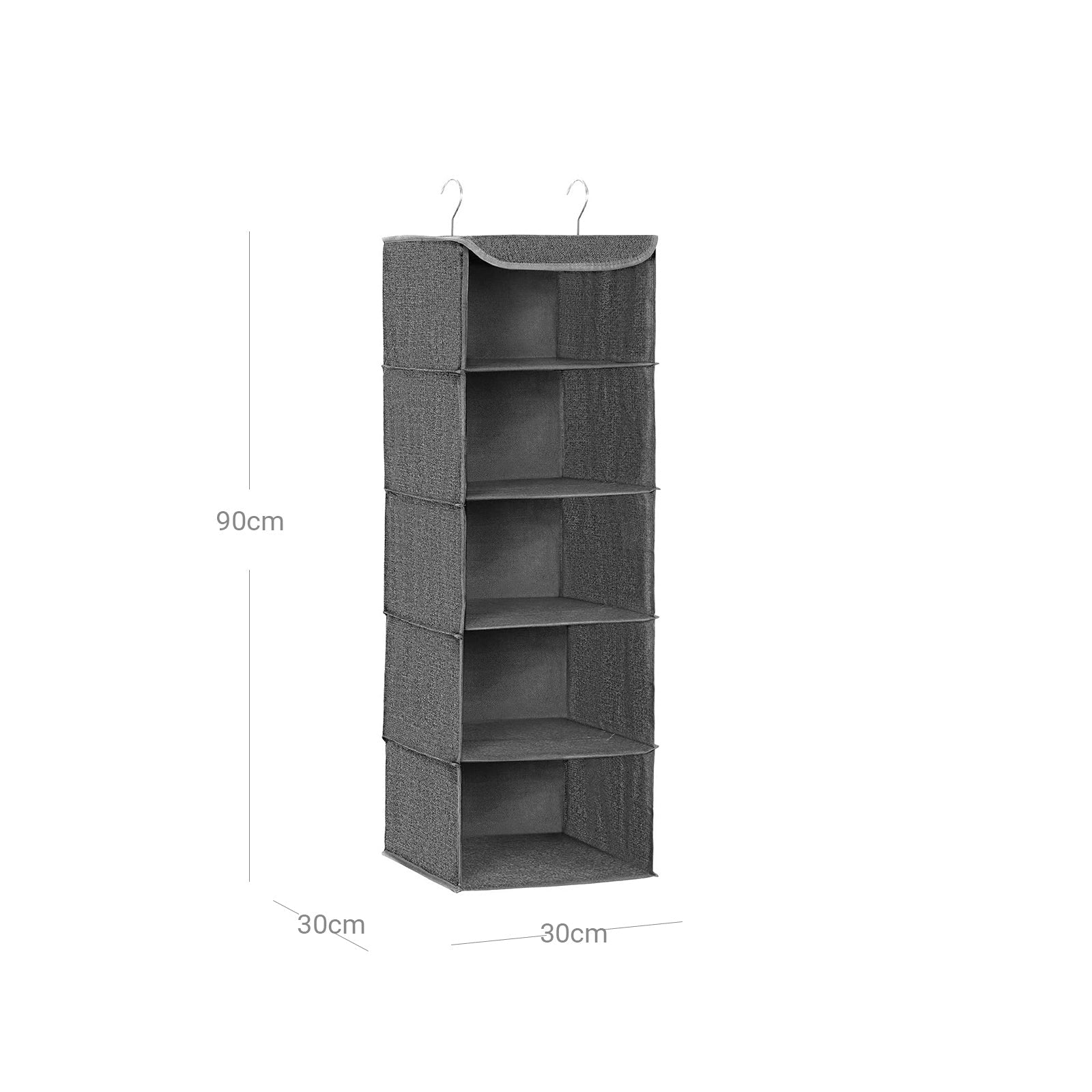 Organizator za odjeću u ormaru 30 x 90 x 30 cm, sivi | SONGMICS-vitahome.hr