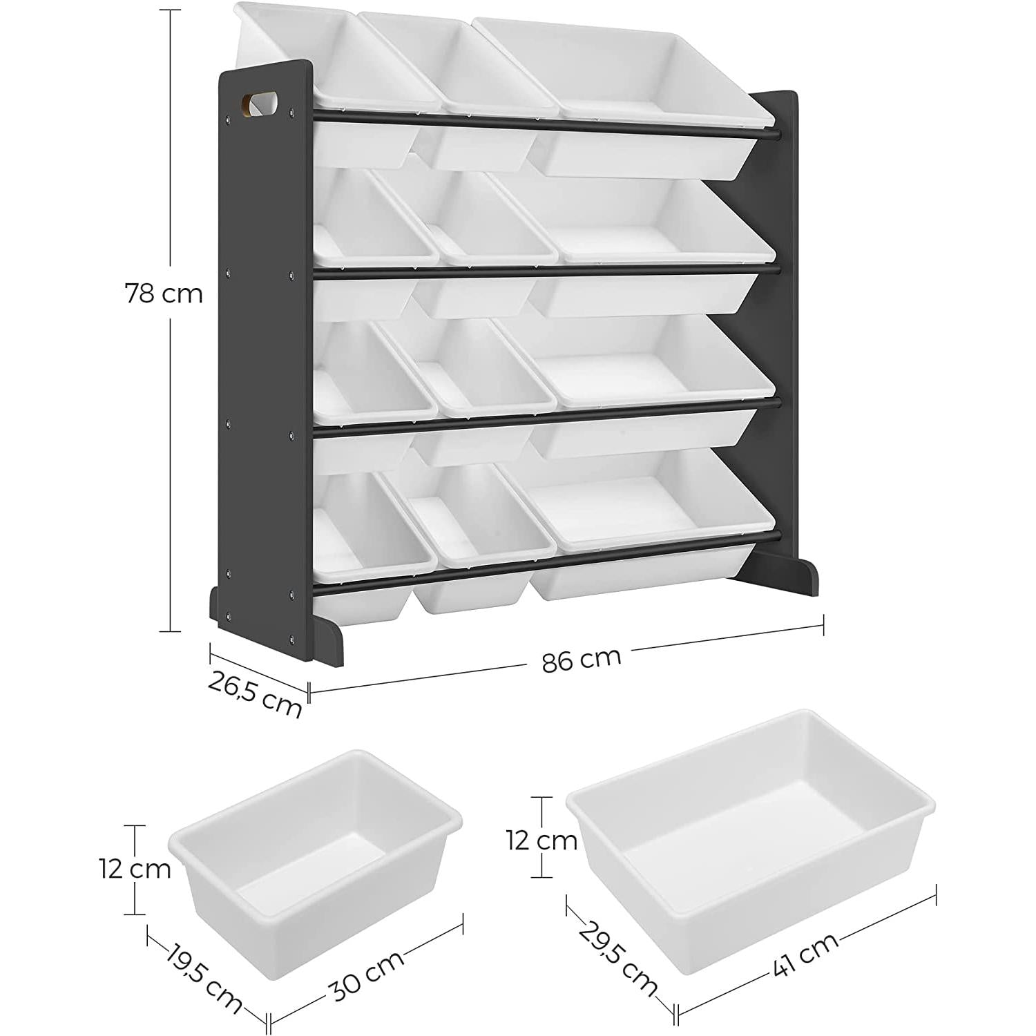 organizator za odlaganje dječjih igračaka, 86 x 26,5 x 78 cm | SONGMICS-vitahome.hr