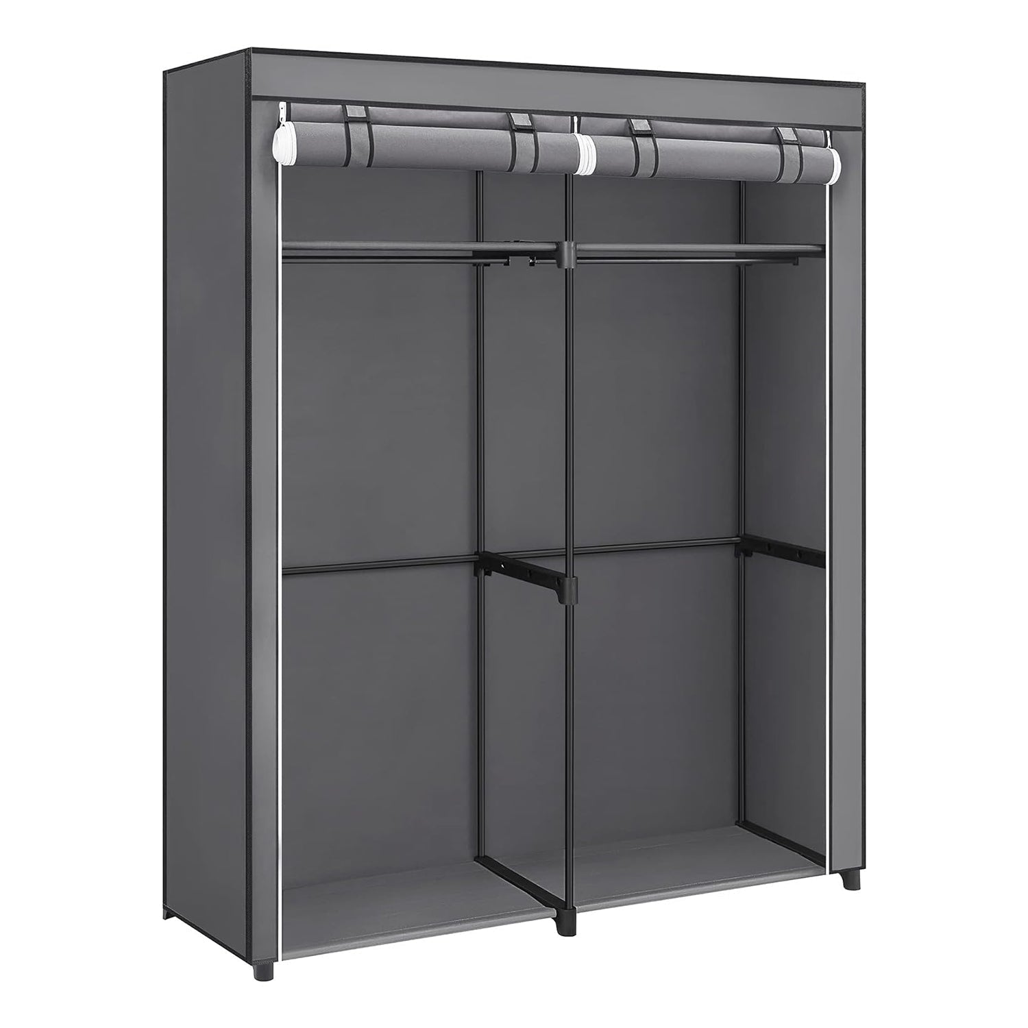 Organizator za odlaganje odjeće, mobilni platneni ormar s vješalicama 140 x 43 x 174 cm, sivi | SONGMICS-vitahome.hr