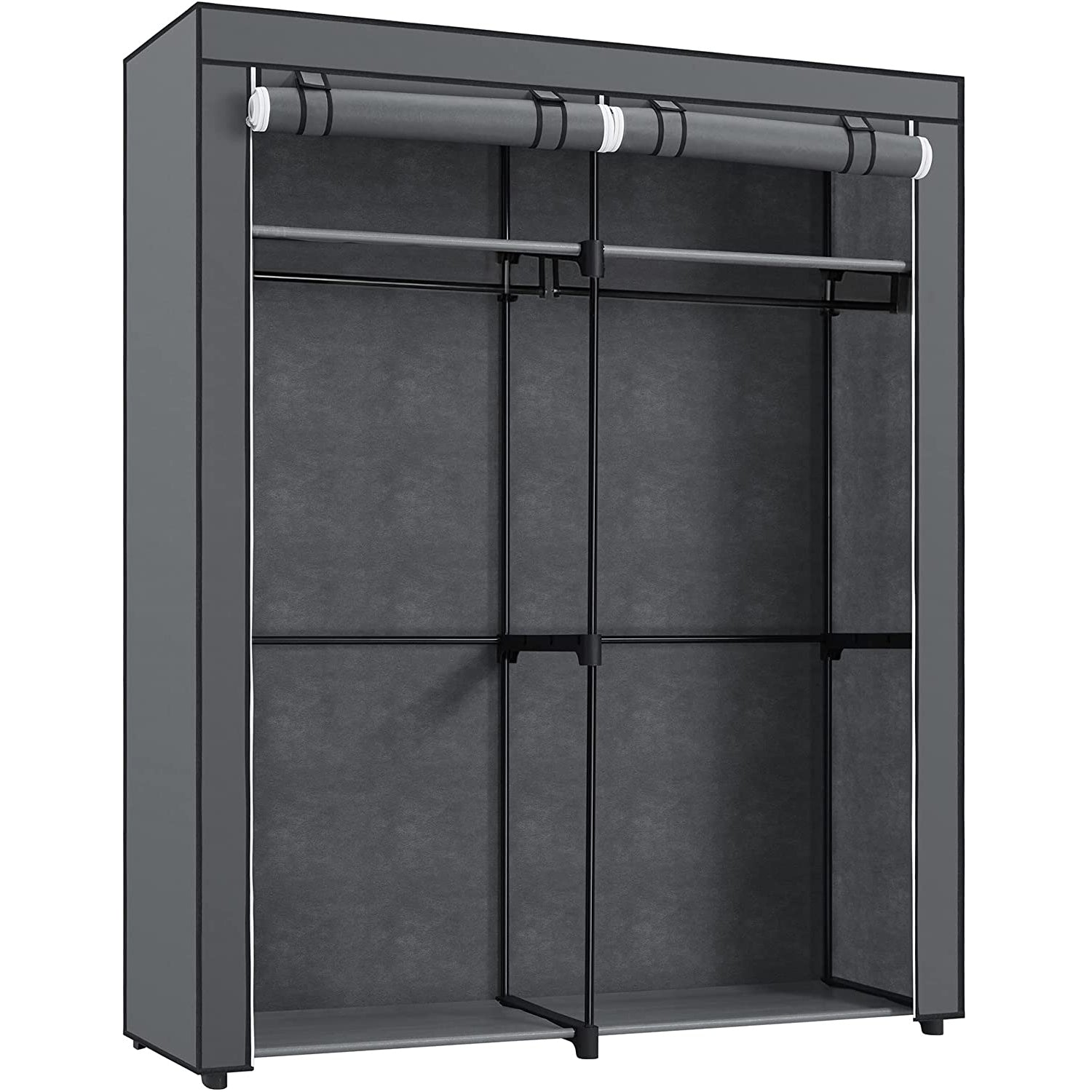 Organizator za odlaganje odjeće, mobilni platneni ormar s vješalicama 140 x 43 x 174 cm, sivi | SONGMICS-vitahome.hr