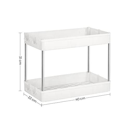 Organizator za pohranu ispod sudopera na 2 nivoa, 40 x 22 x 31 cm, bijeli | SONGMICS-vitahome.hr