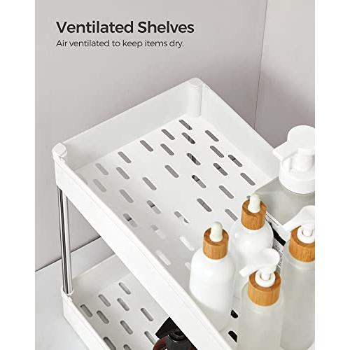 Organizator za pohranu ispod sudopera na 2 nivoa, 40 x 22 x 31 cm, bijeli | SONGMICS-vitahome.hr