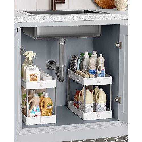Organizator za pohranu ispod sudopera na 2 nivoa, 40 x 22 x 31 cm, bijeli | SONGMICS-vitahome.hr