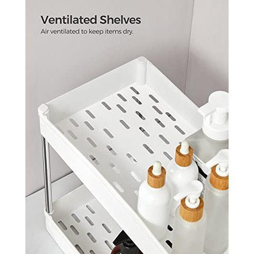 Organizator za pohranu ispod sudopera na 2 nivoa, 40 x 22 x 31 cm, bijeli | SONGMICS-vitahome.hr