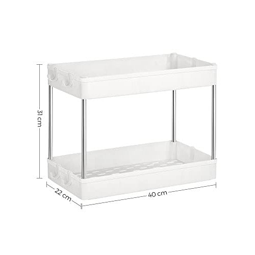 Organizator za pohranu ispod sudopera na 2 nivoa, 40 x 22 x 31 cm, bijeli | SONGMICS-vitahome.hr