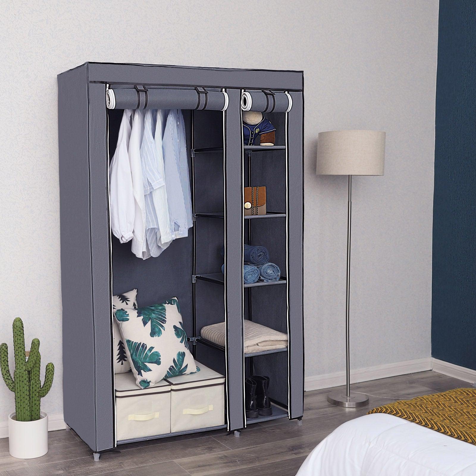 Ormar od tkanine, mobilni ormar sa šipkom za odjeću 110 x 175 x 45 cm, siva | SONGMICS-vitahome.hr