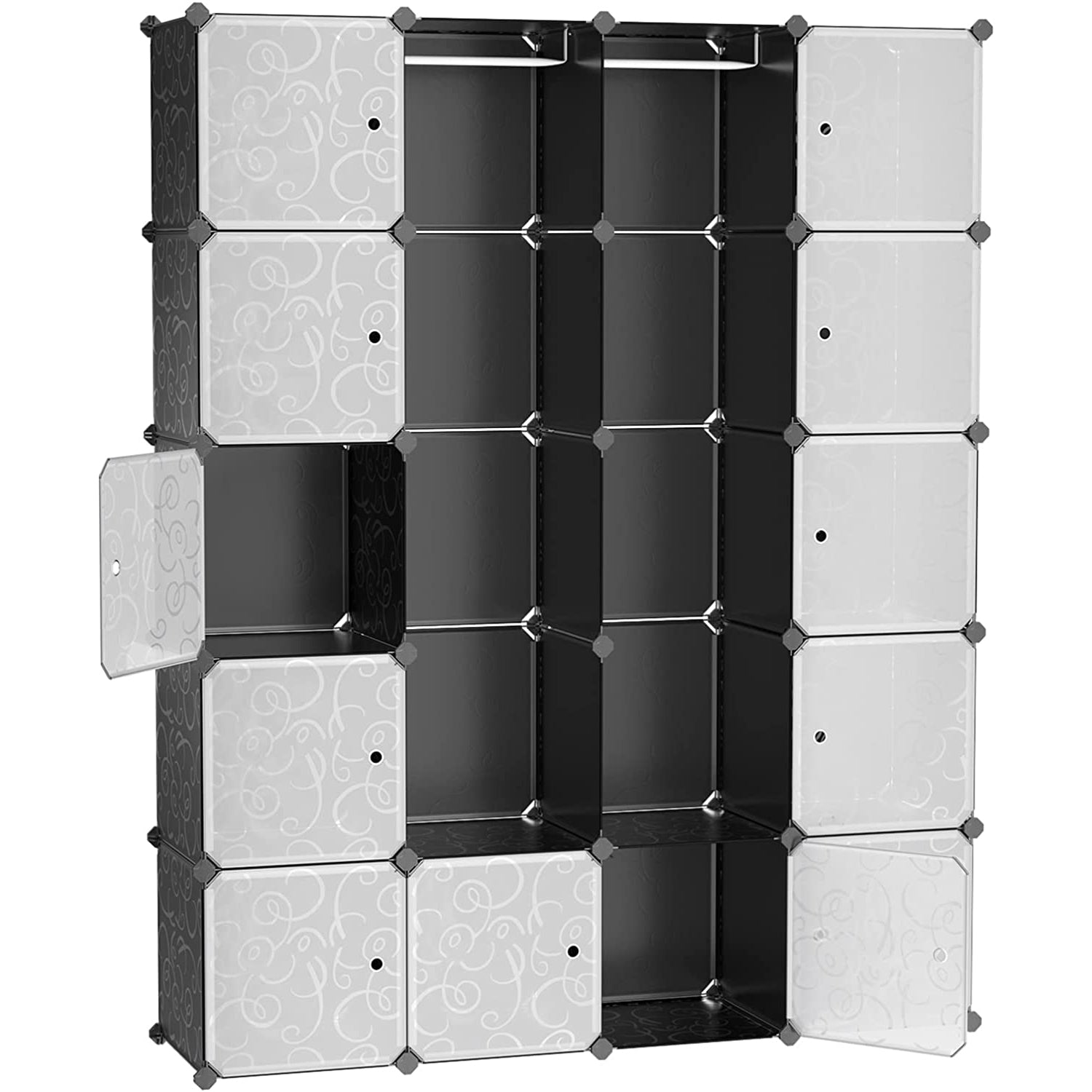 Ormar s 2 šipke za odjeću, modularni kombinirani ormar, 143 x 36 x 178 cm | SONGMICS-vitahome.hr