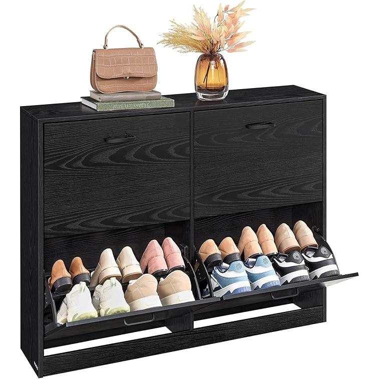 Ormar za 16–28 pari cipela, 24 x 105,5 x 82,7 cm, crna boja ebanovine | VASAGLE-VASAGLE-Vita Home