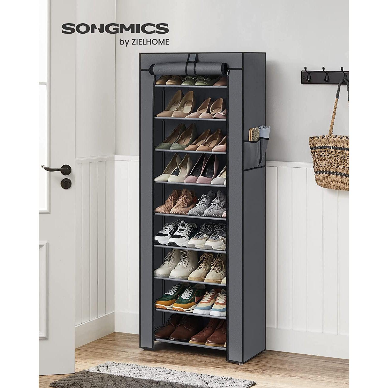 Ormar za cipele na 10 razina, za do 27 pari cipela, 58 x 28 x 160 cm Siva | SONGMICS-vitahome.hr