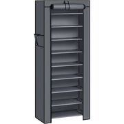 Ormar za cipele na 10 razina, za do 27 pari cipela, 58 x 28 x 160 cm Siva | SONGMICS-vitahome.hr
