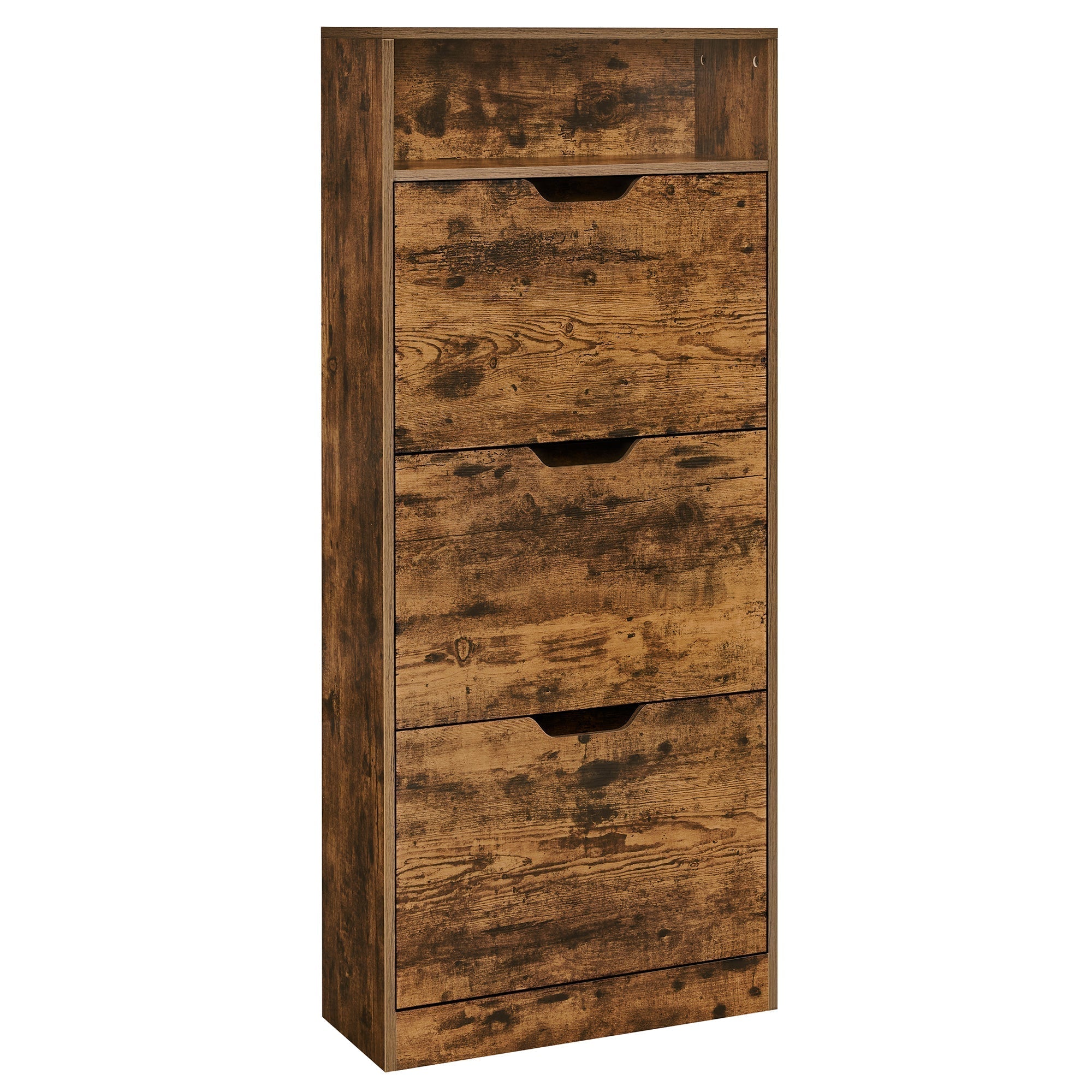 Ormar za cipele s 3 preklopna vrata, 24 x 60 x 139 cm, rustikalno smeđi | VASAGLE-vitahome.hr