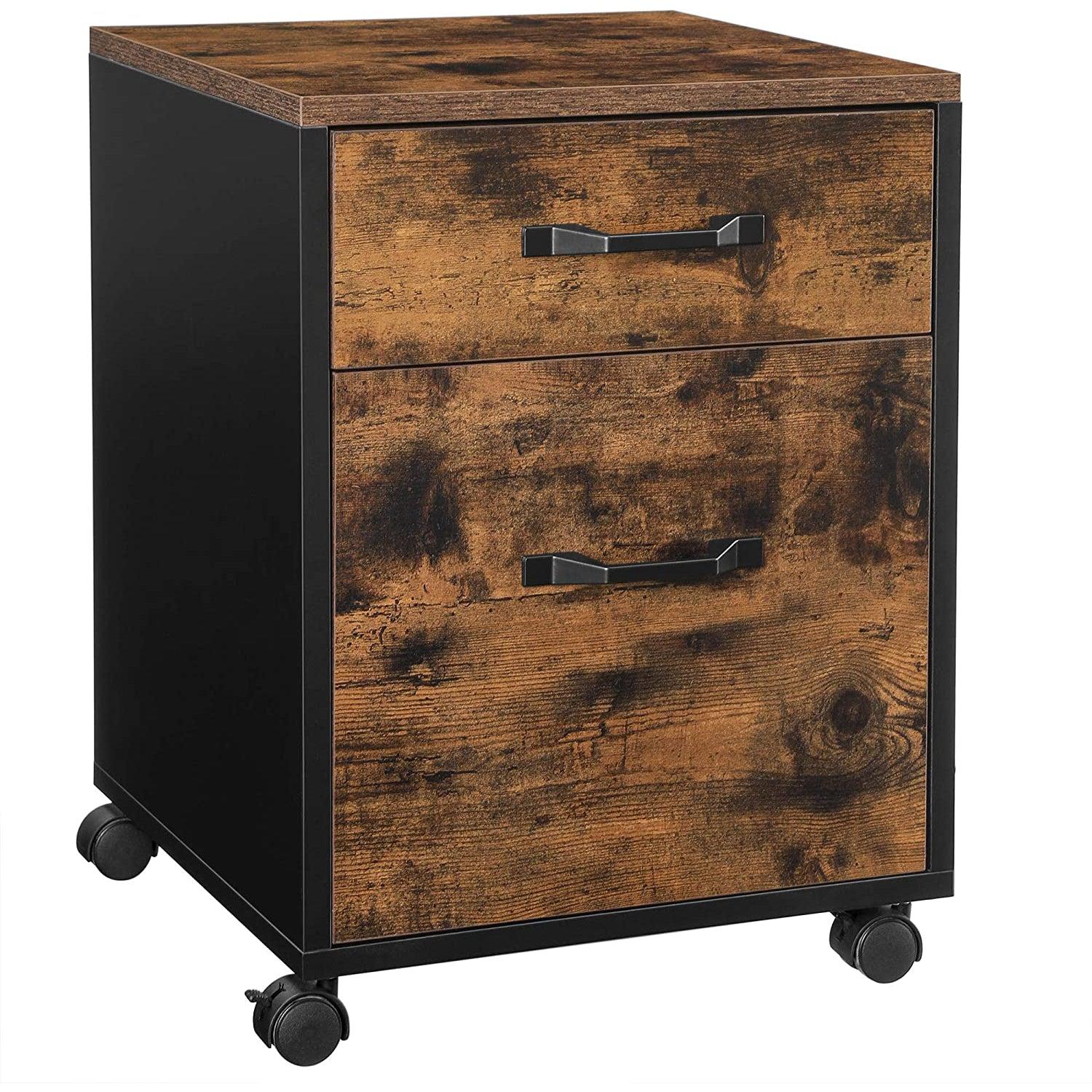 ormar za dokumente s 2 ladice 41 x 55 x 40 cm, rustikalno smeđa | Vasagle-vitahome.hr