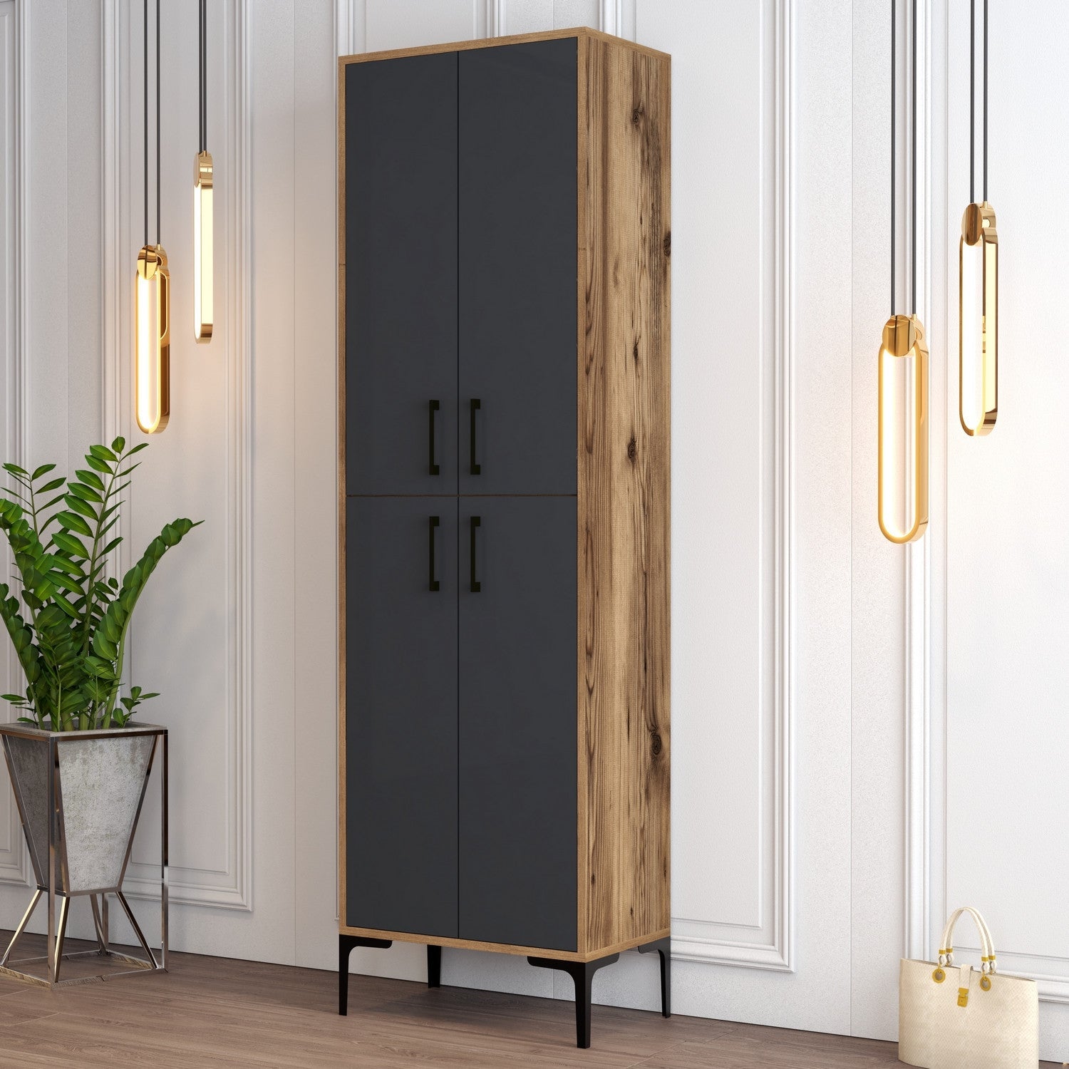 Ormar za obuću Berlin A - Walnut, Anthracite | AG-vitahome.hr
