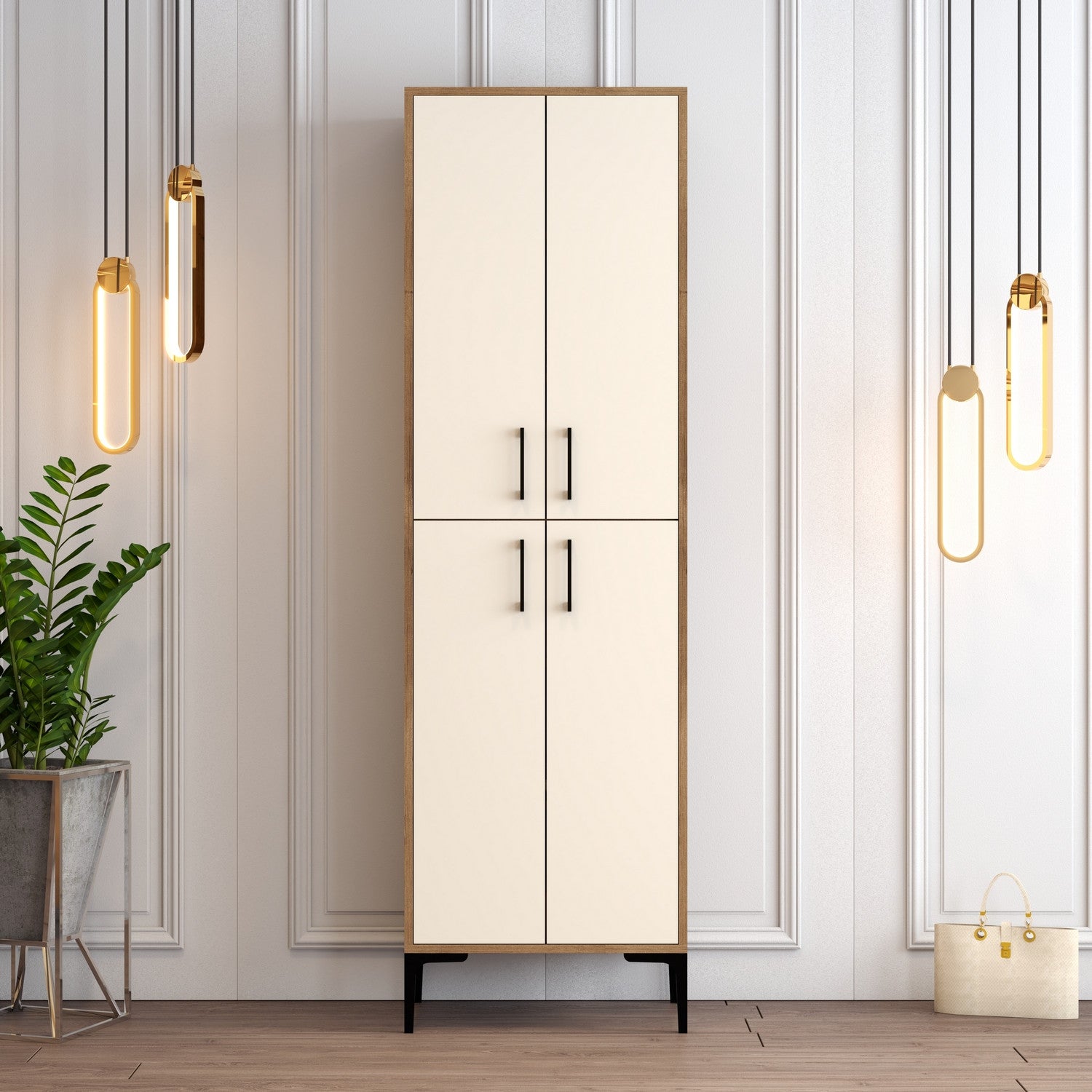 Ormar za obuću Berlin A - Walnut, Cream | AG-vitahome.hr