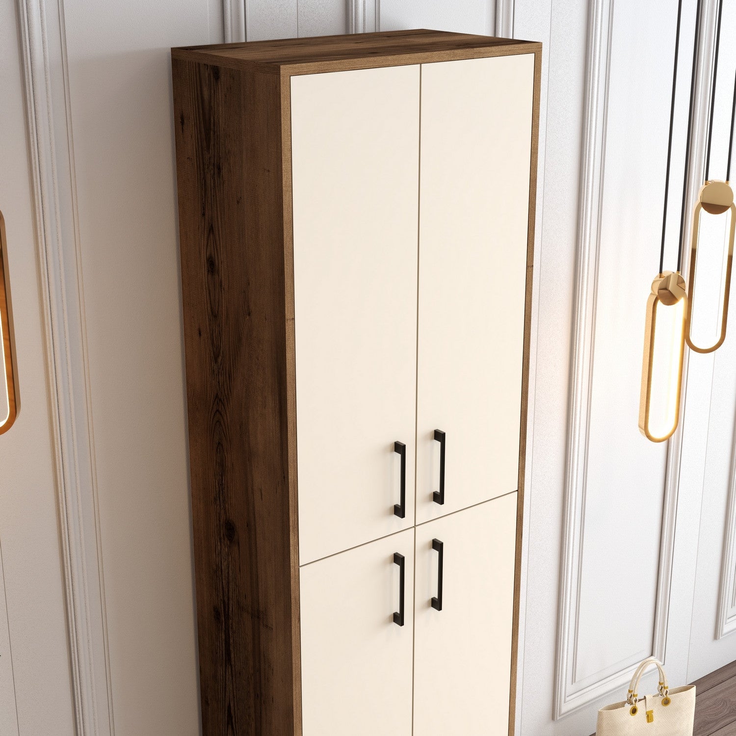 Ormar za obuću Berlin A - Walnut, Cream | AG-vitahome.hr