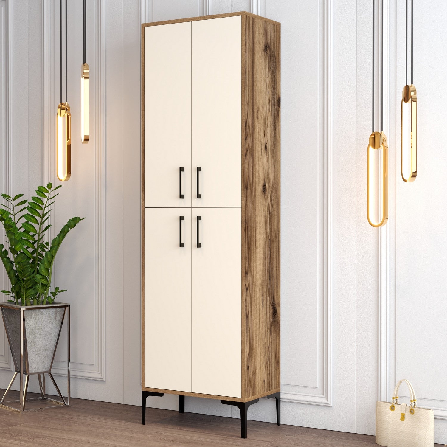 Ormar za obuću Berlin A - Walnut, Cream | AG-vitahome.hr