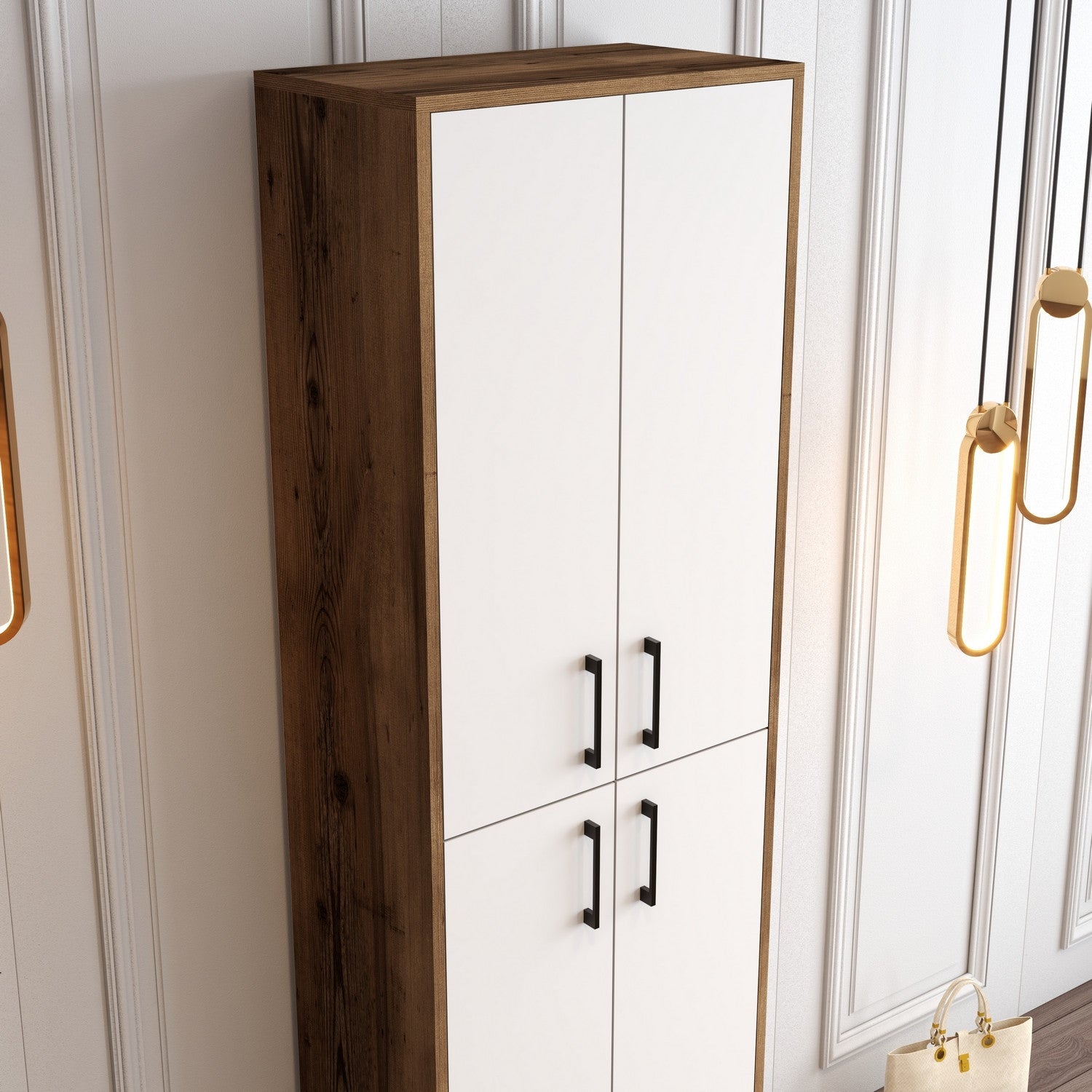 Ormar za obuću Berlin A - Walnut, White | AG-vitahome.hr