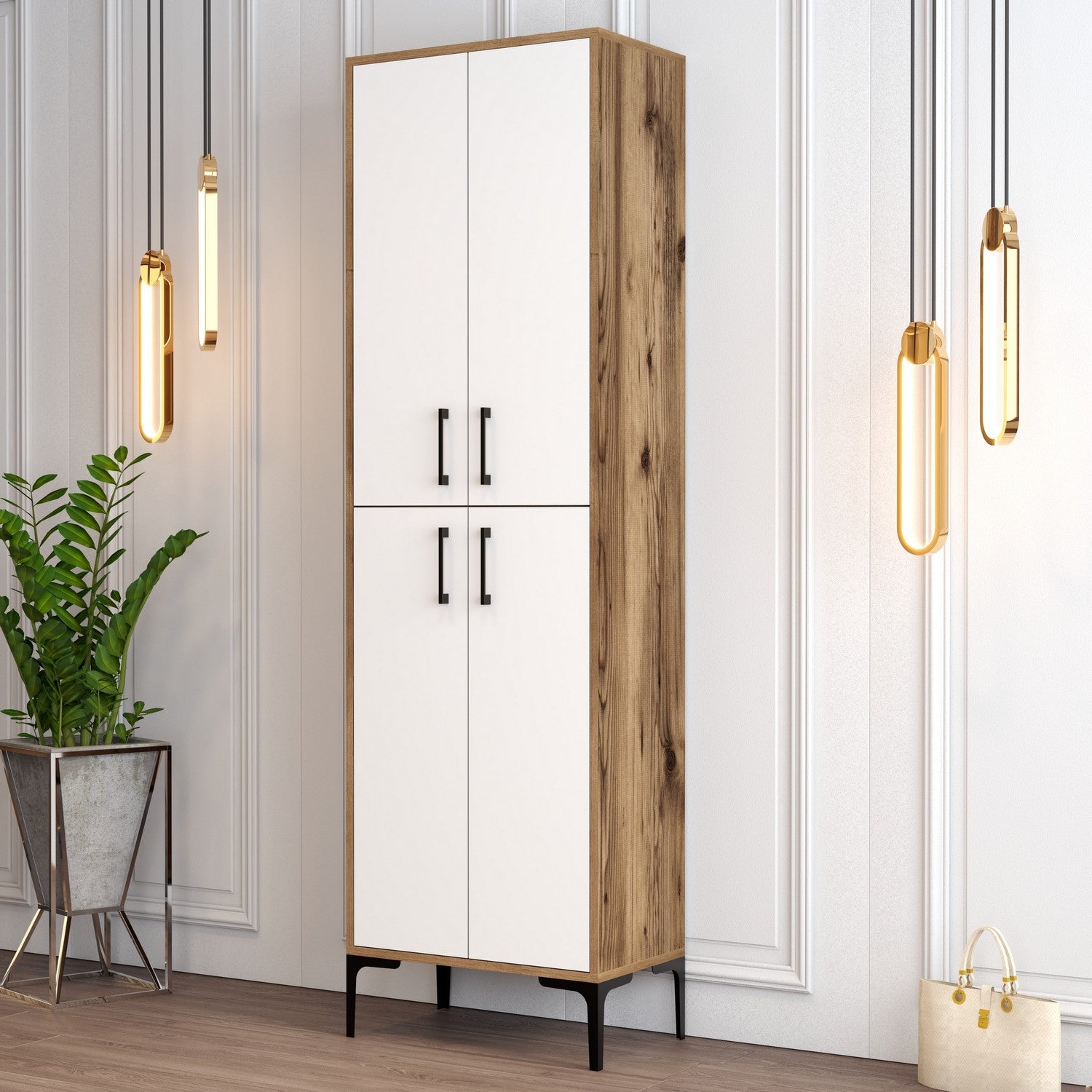 Ormar za obuću Berlin A - Walnut, White | AG-vitahome.hr