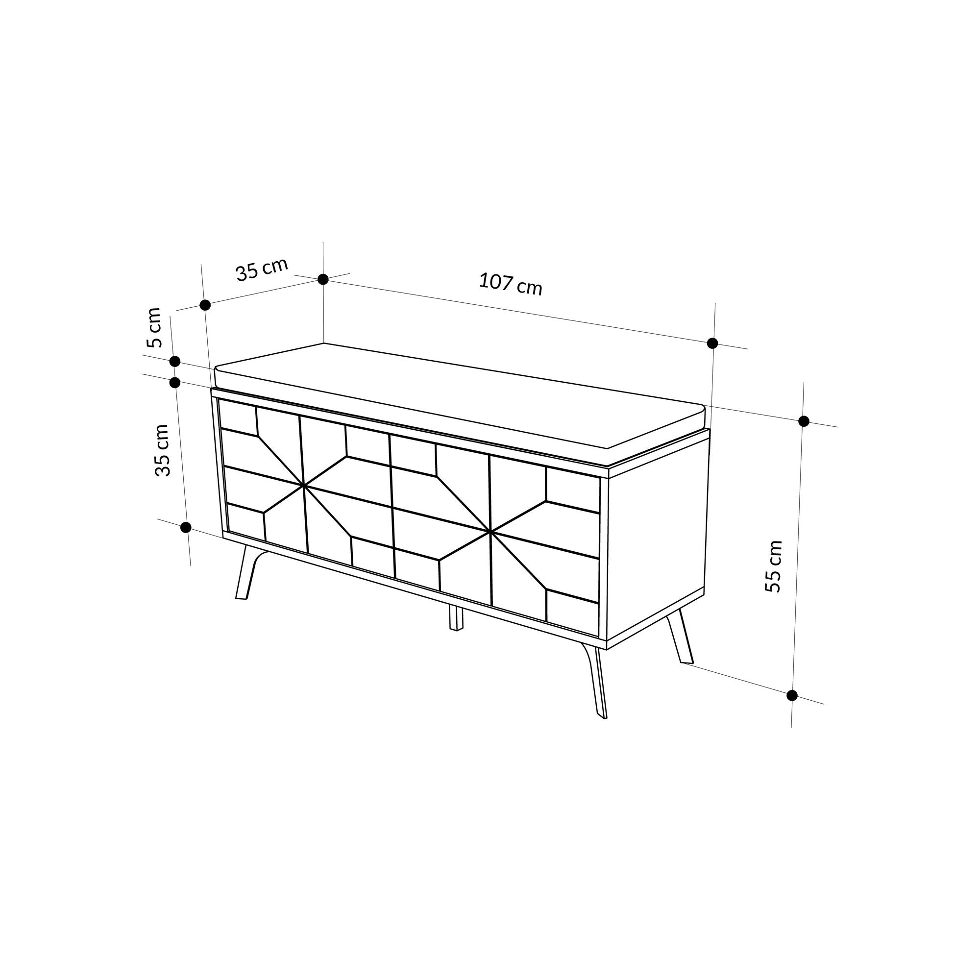 Ormar za obuću Dune Bench - Hitit | AG-vitahome.hr