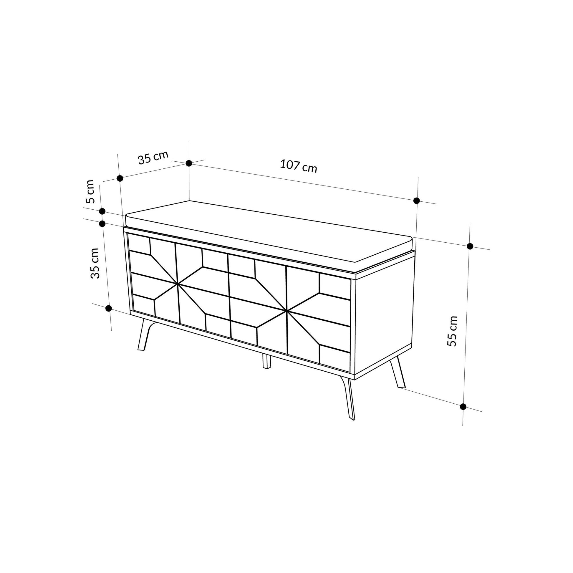 Ormar za obuću Dune Bench - White | AG-vitahome.hr