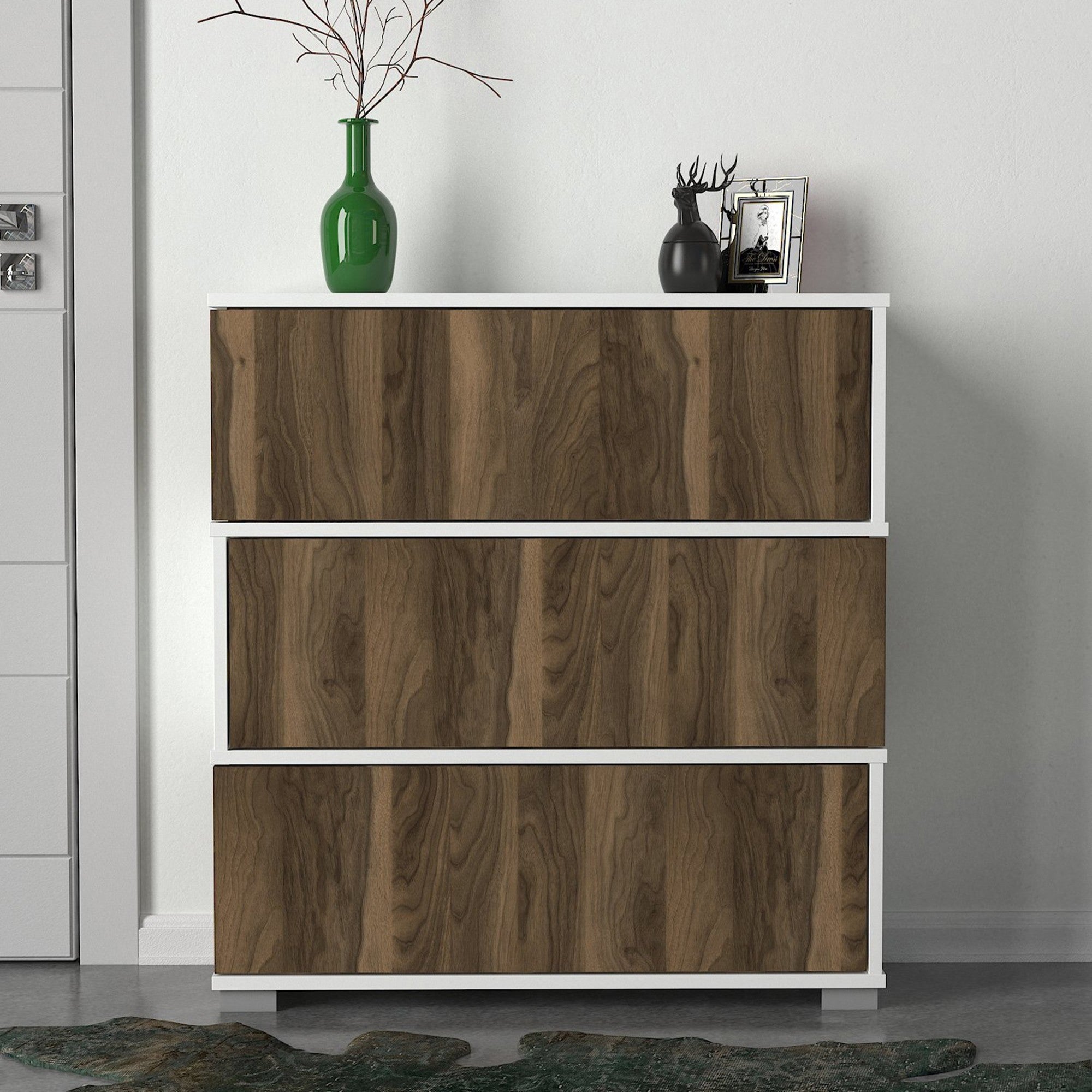 Ormar za obuću Napolyon - White, Walnut | AG-vitahome.hr