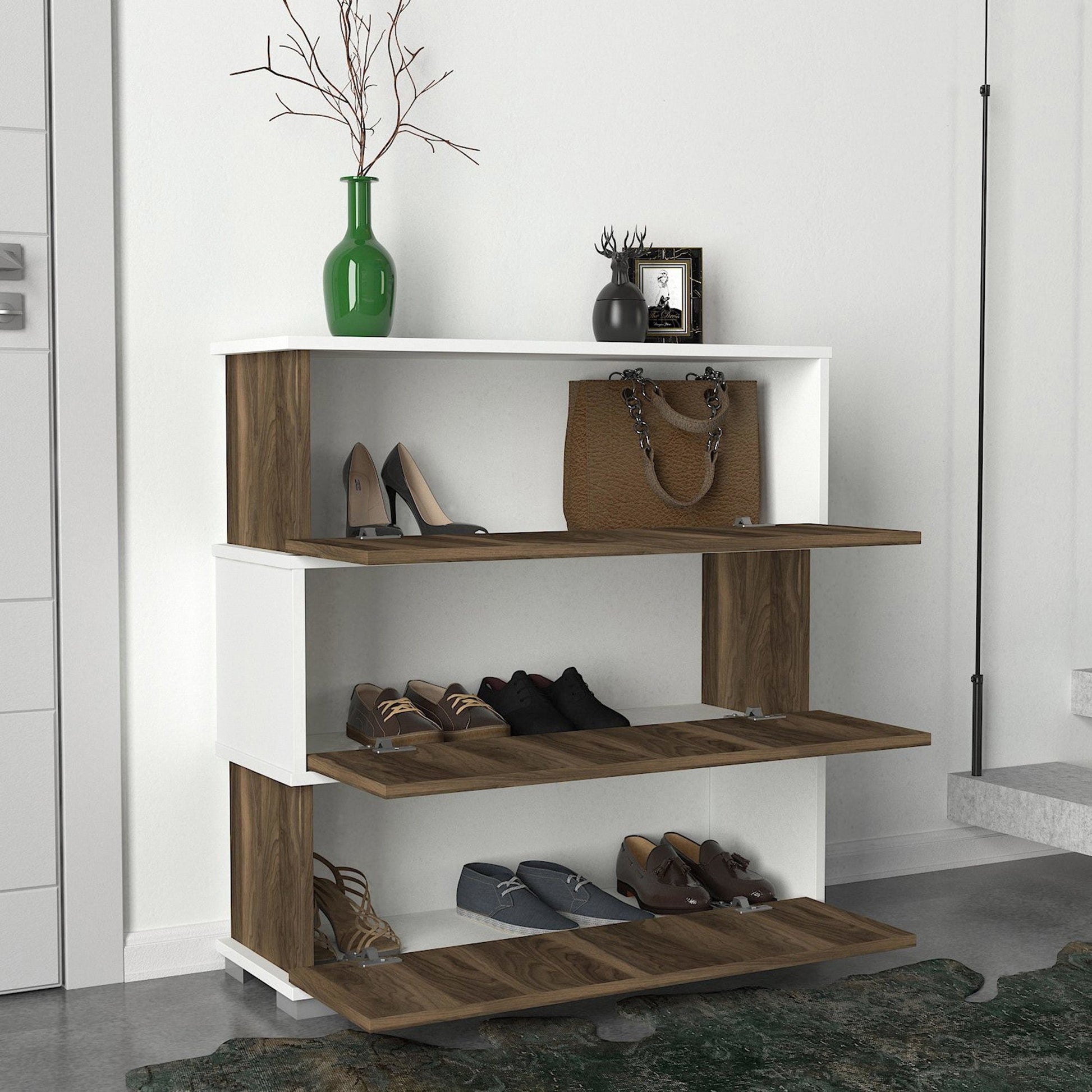 Ormar za obuću Napolyon - White, Walnut | AG-vitahome.hr