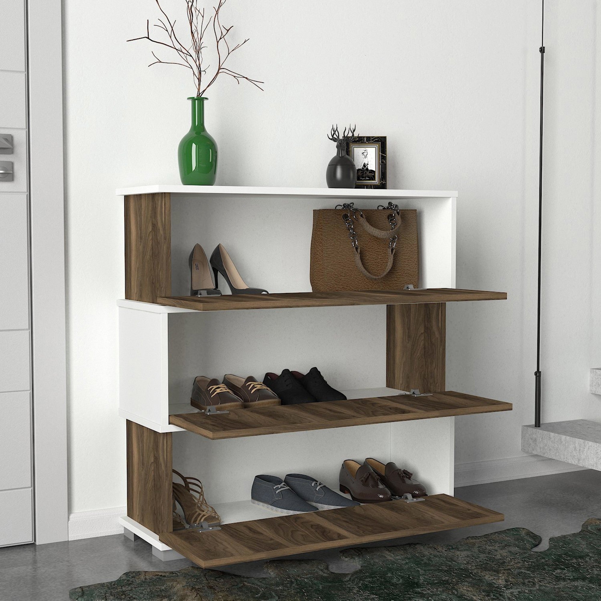 Ormar za obuću Napolyon - White, Walnut | AG-vitahome.hr