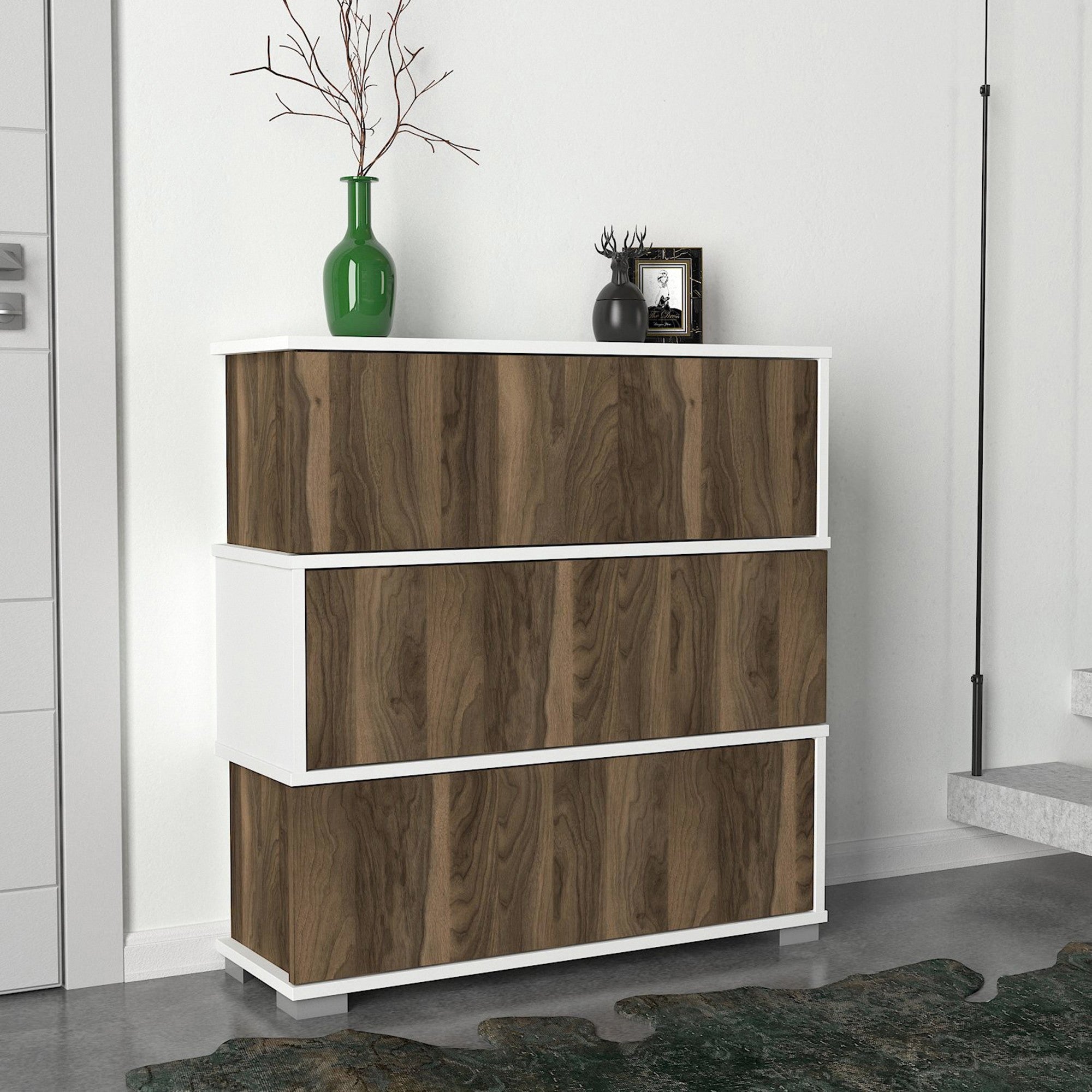 Ormar za obuću Napolyon - White, Walnut | AG-vitahome.hr