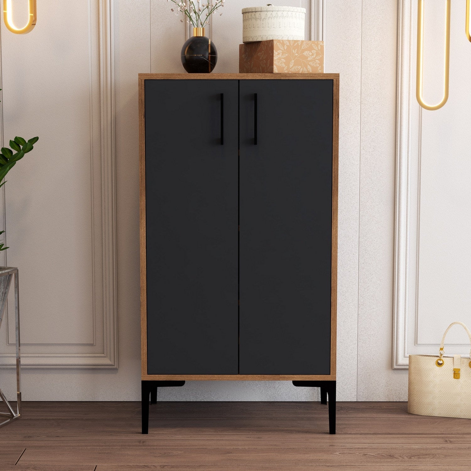 Ormar za obuću Prag - Walnut, Anthracite | AG-vitahome.hr