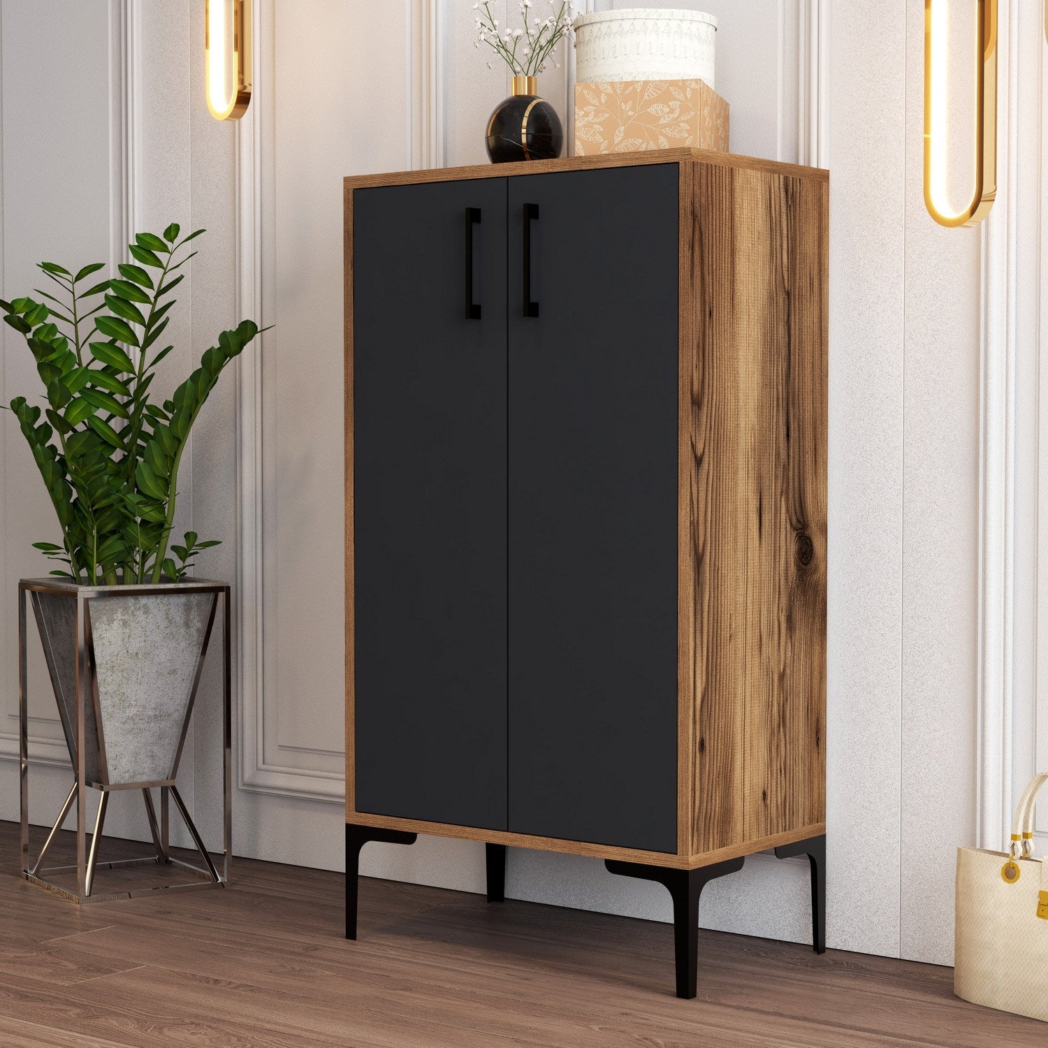 Ormar za obuću Prag - Walnut, Anthracite | AG-vitahome.hr
