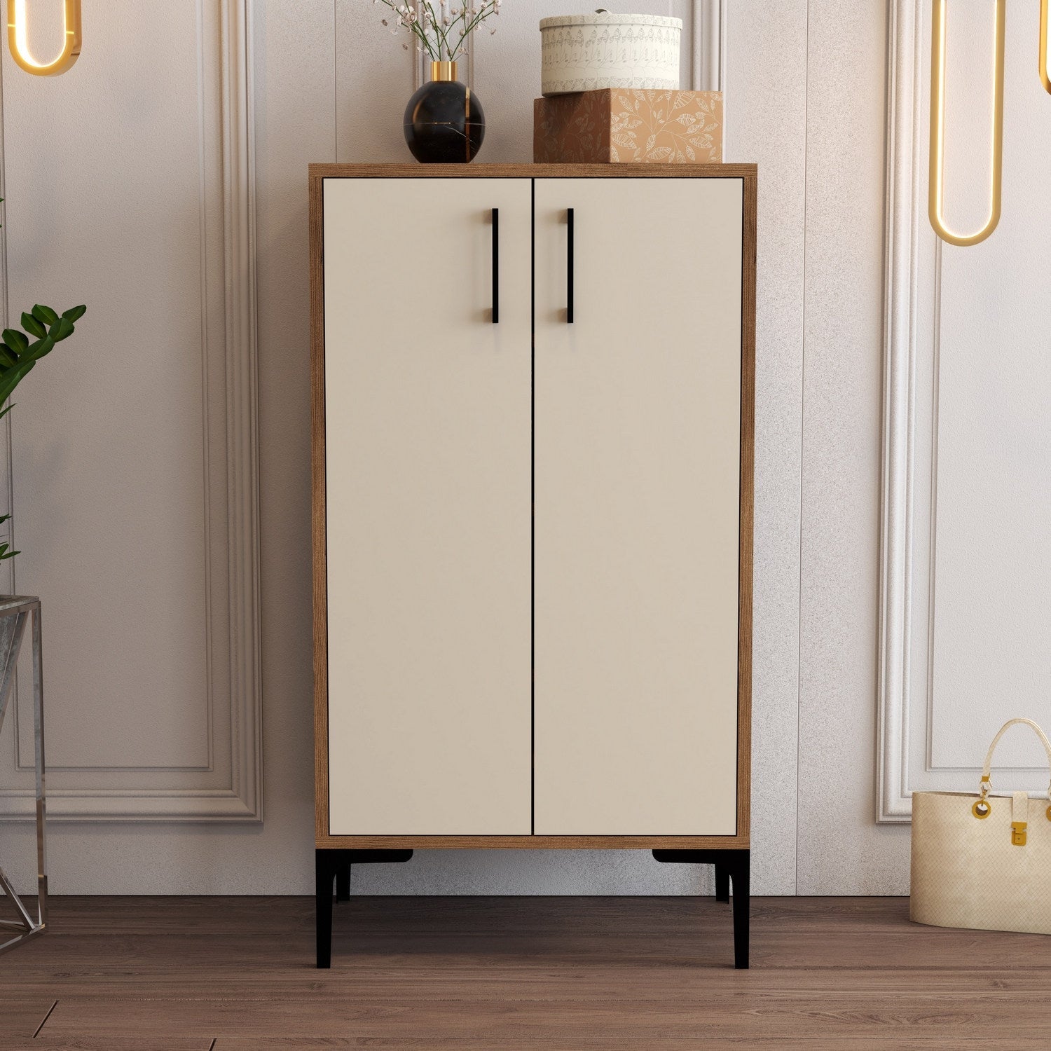 Ormar za obuću Prag - Walnut, Cream | AG-vitahome.hr