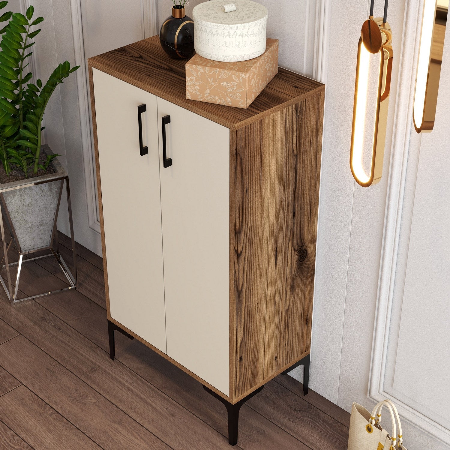 Ormar za obuću Prag - Walnut, Cream | AG-vitahome.hr