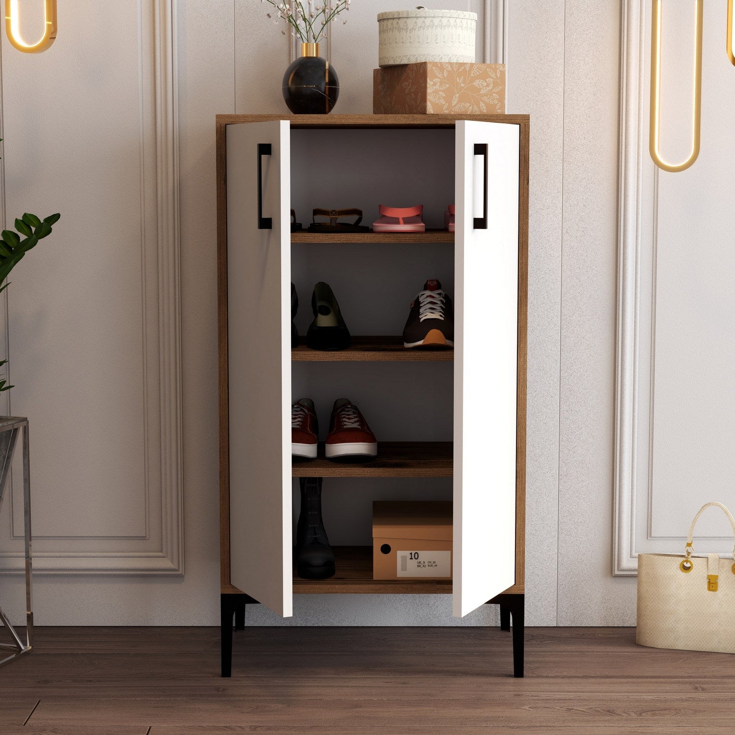 Ormar za obuću Prag - Walnut, White | AG-vitahome.hr