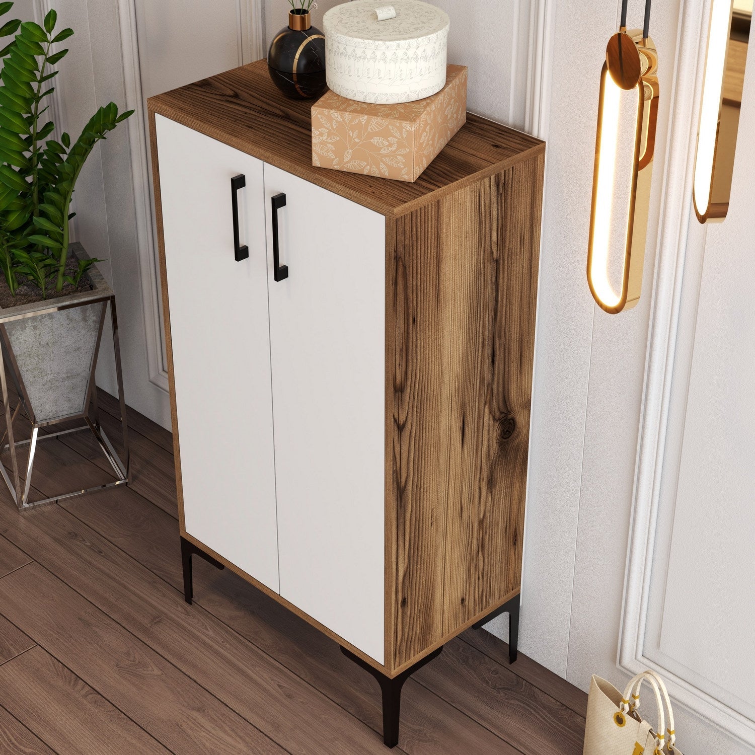 Ormar za obuću Prag - Walnut, White | AG-vitahome.hr