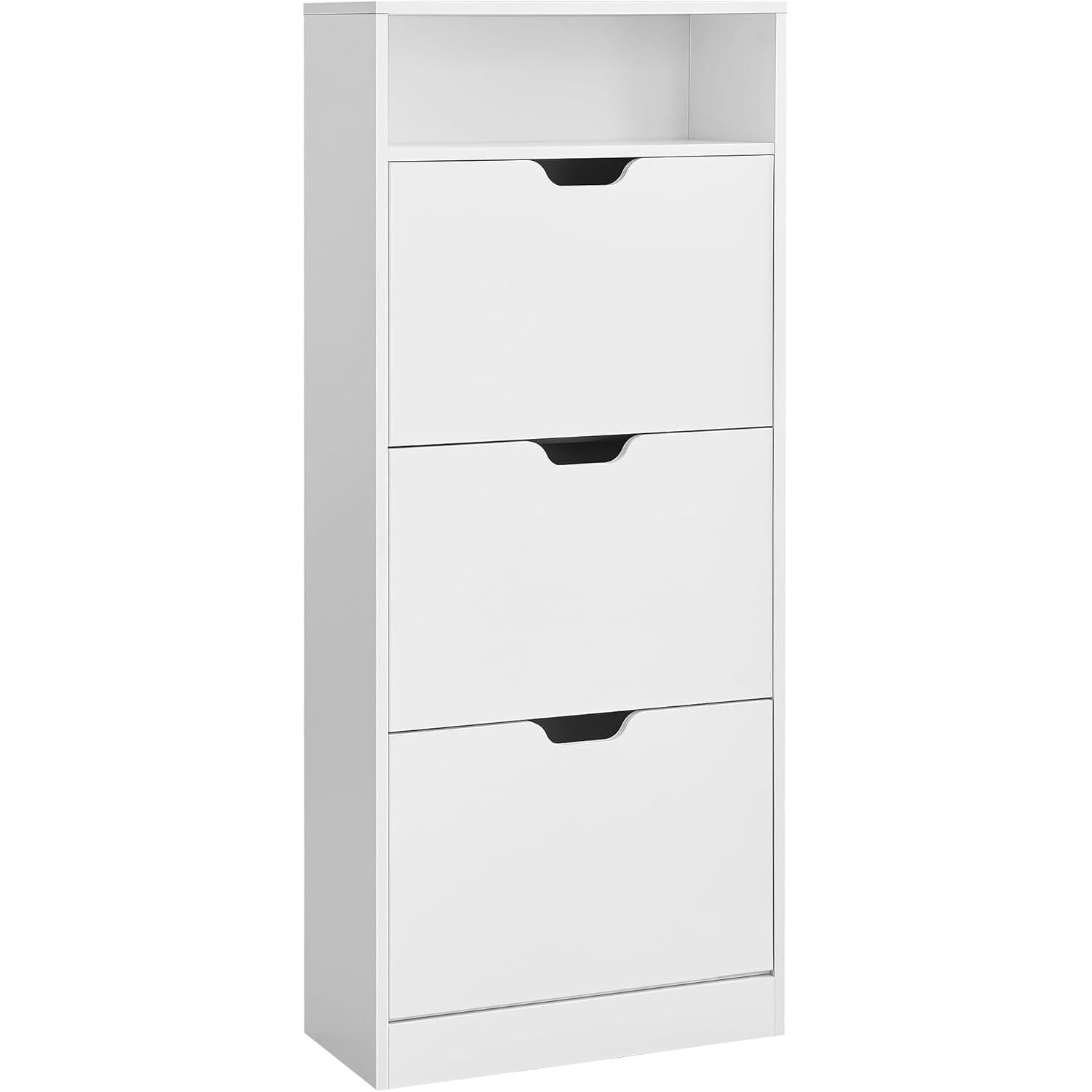 Ormar za obuću s 3 vrata, 24 x 60 x 139 cm, oblačno bijele boje | VASAGLE-vitahome.hr