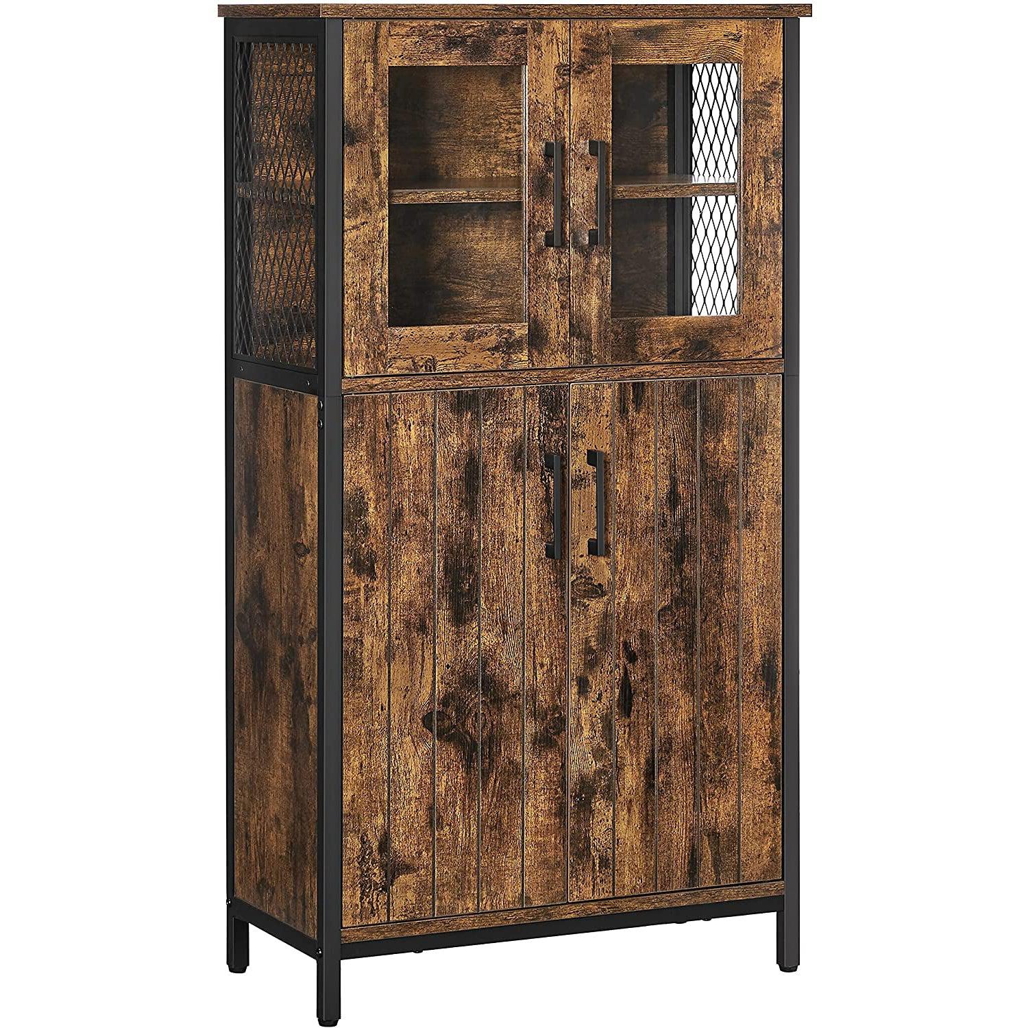 Ormar za odlaganje, kupaonski ormarić 60 x 108 x 30 cm, smeđa i crne boje | VASAGLE-vitahome.hr