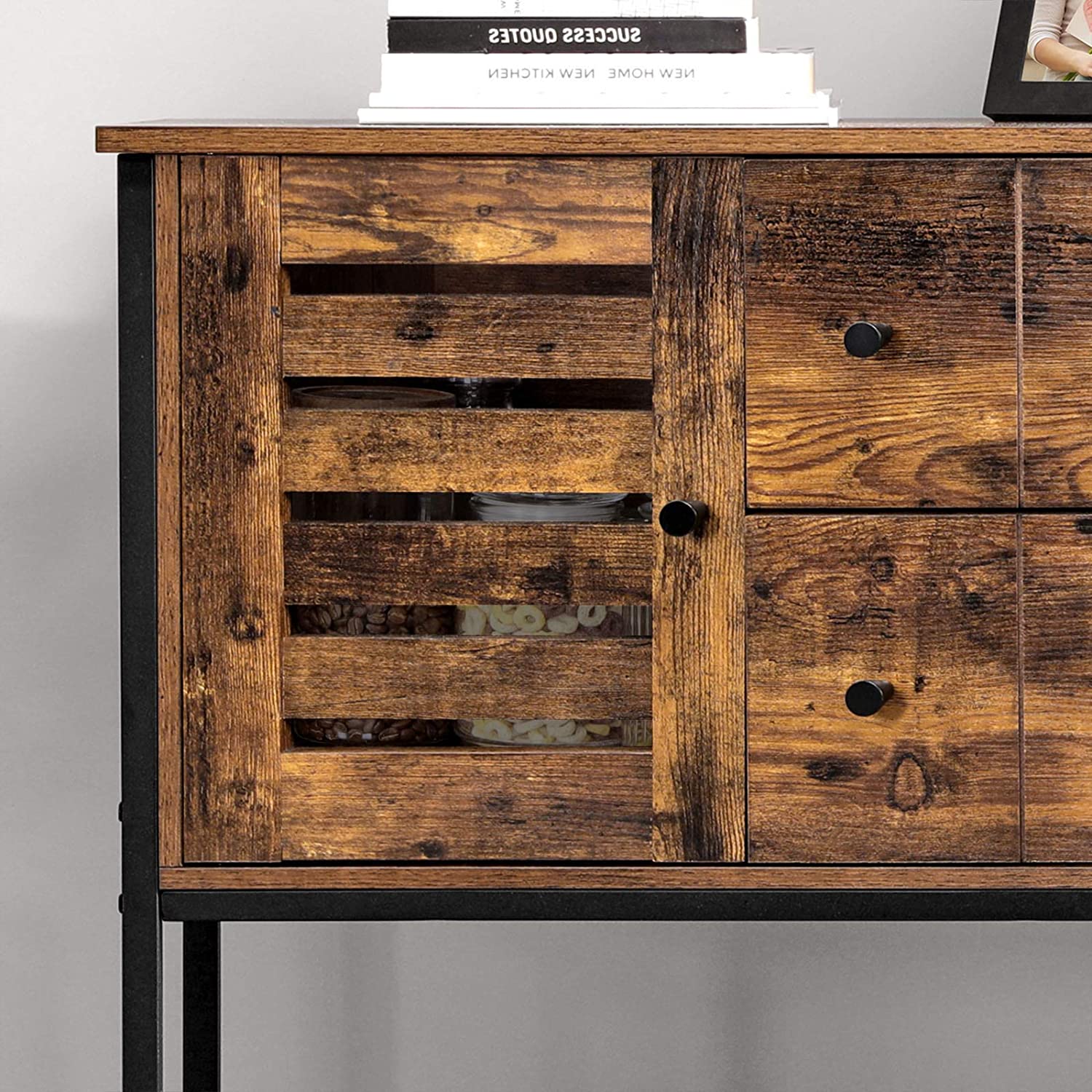 Ormar za pohranu Industrijski stil 2 ladice 100 x 35 x 84,5 cm | Vasagle-vitahome.hr